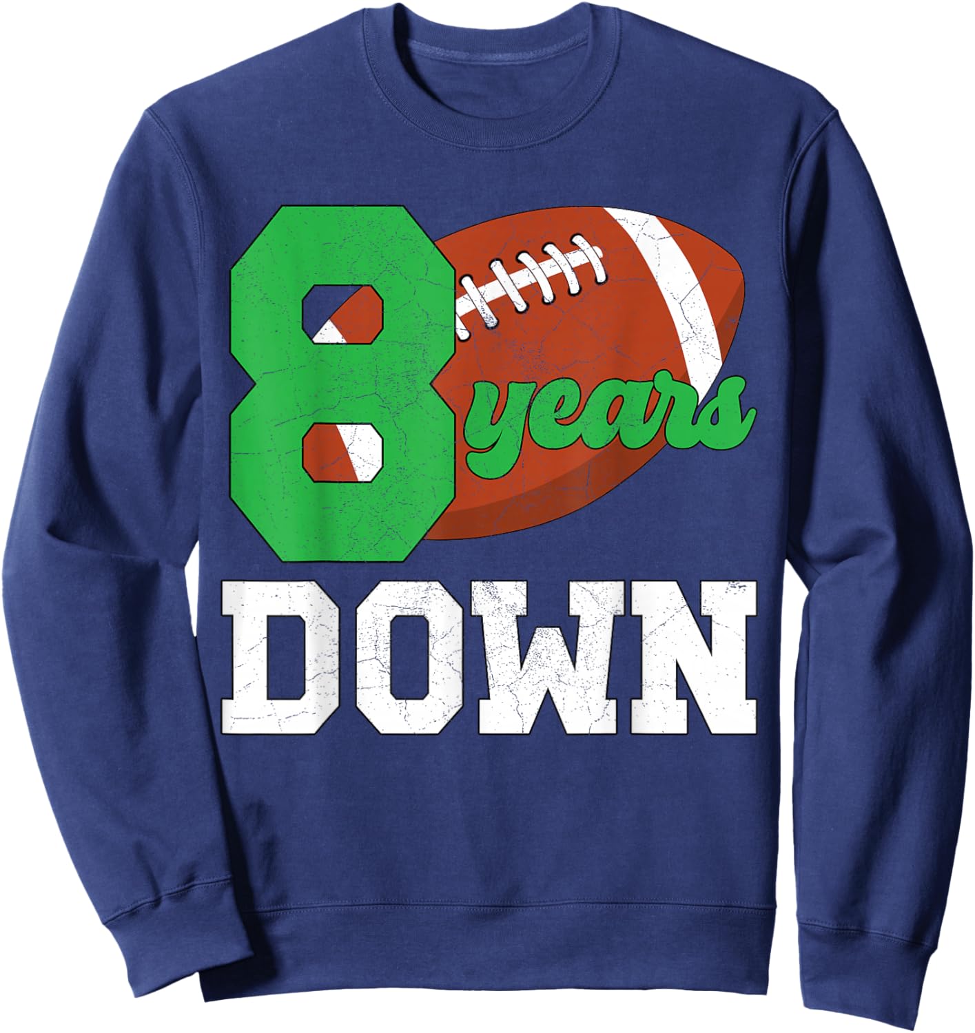 8th Birthday Football Boy Eight Year Old Football Player Sweatshirt - Sweatshirt | Navy