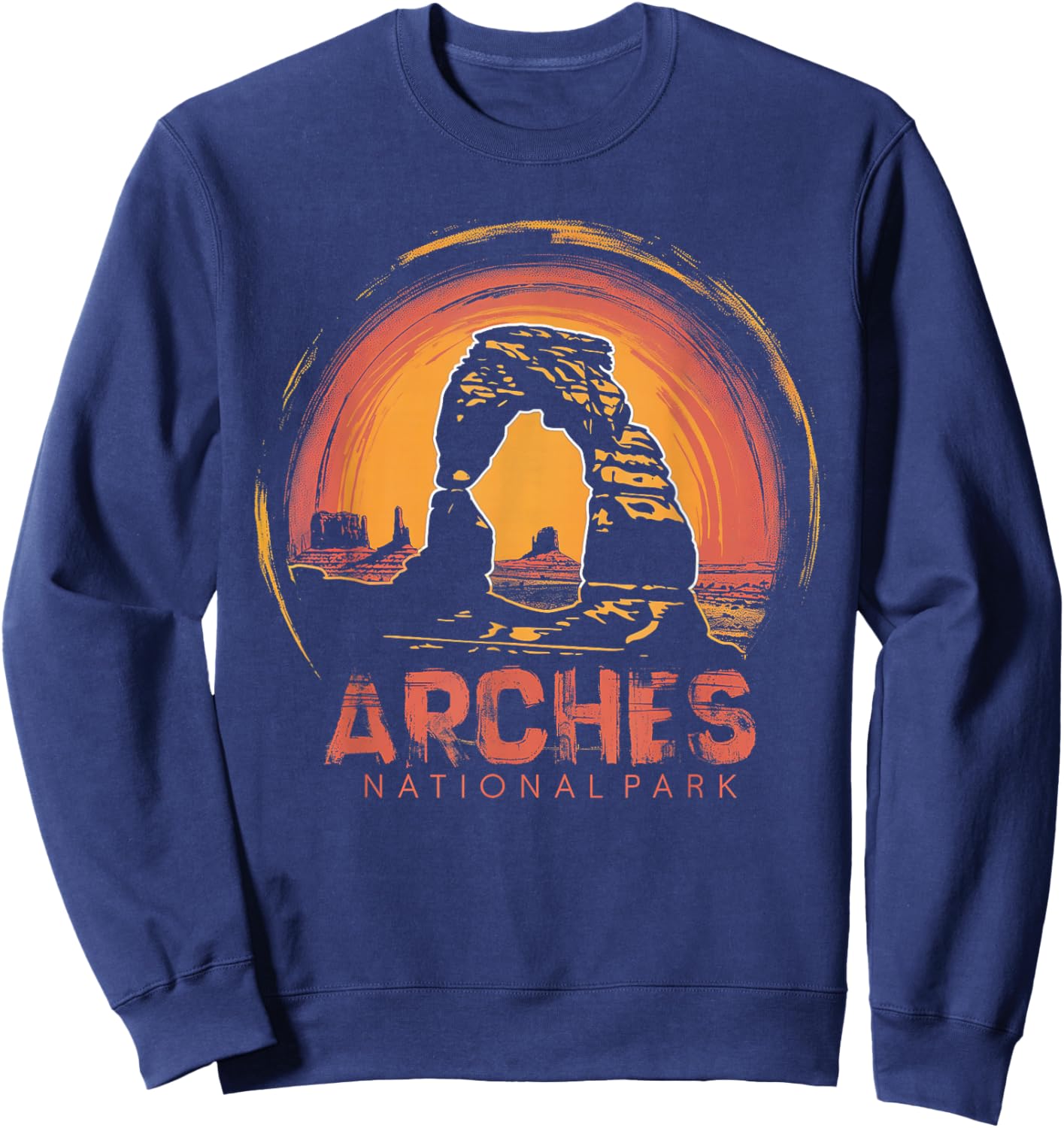 Arches - US National Park Utah Vintage Men Women Kids Retro Sweatshirt - Sweatshirt | Navy