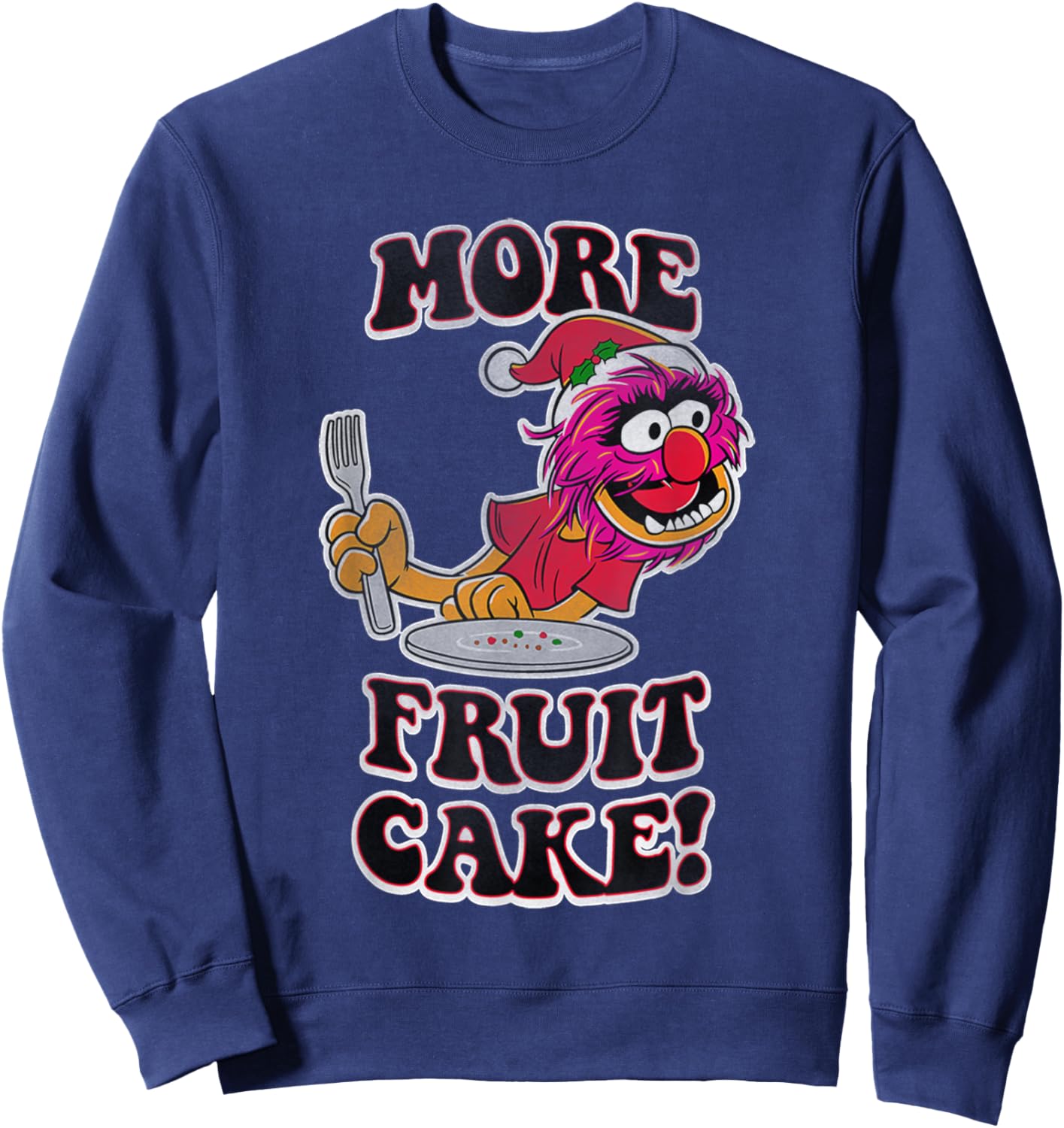 Disney The Muppets Christmas Animal More Fruit Cake! Poster Sweatshirt - Sweatshirt | Navy