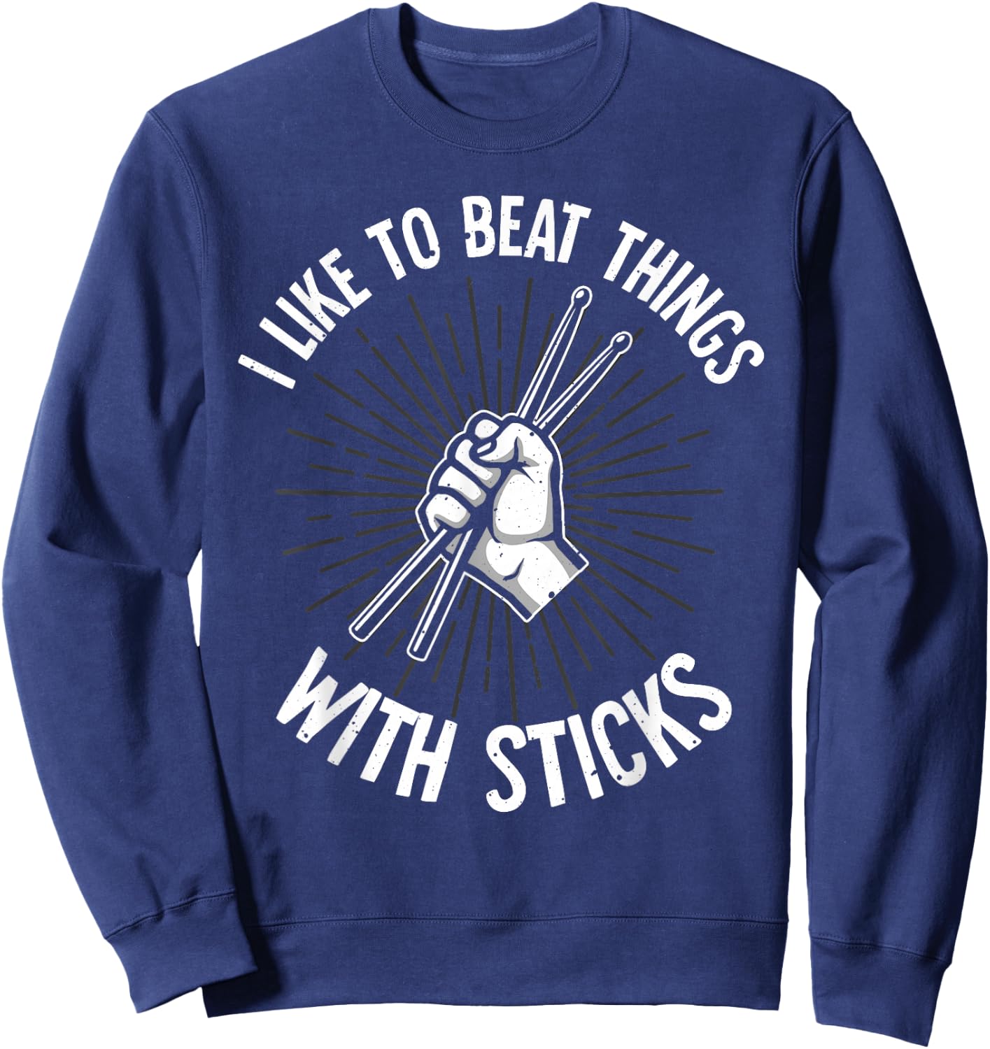 Funny Drumming Art Women Drumline Drum Set Drummer Sweatshirt - Sweatshirt | Navy