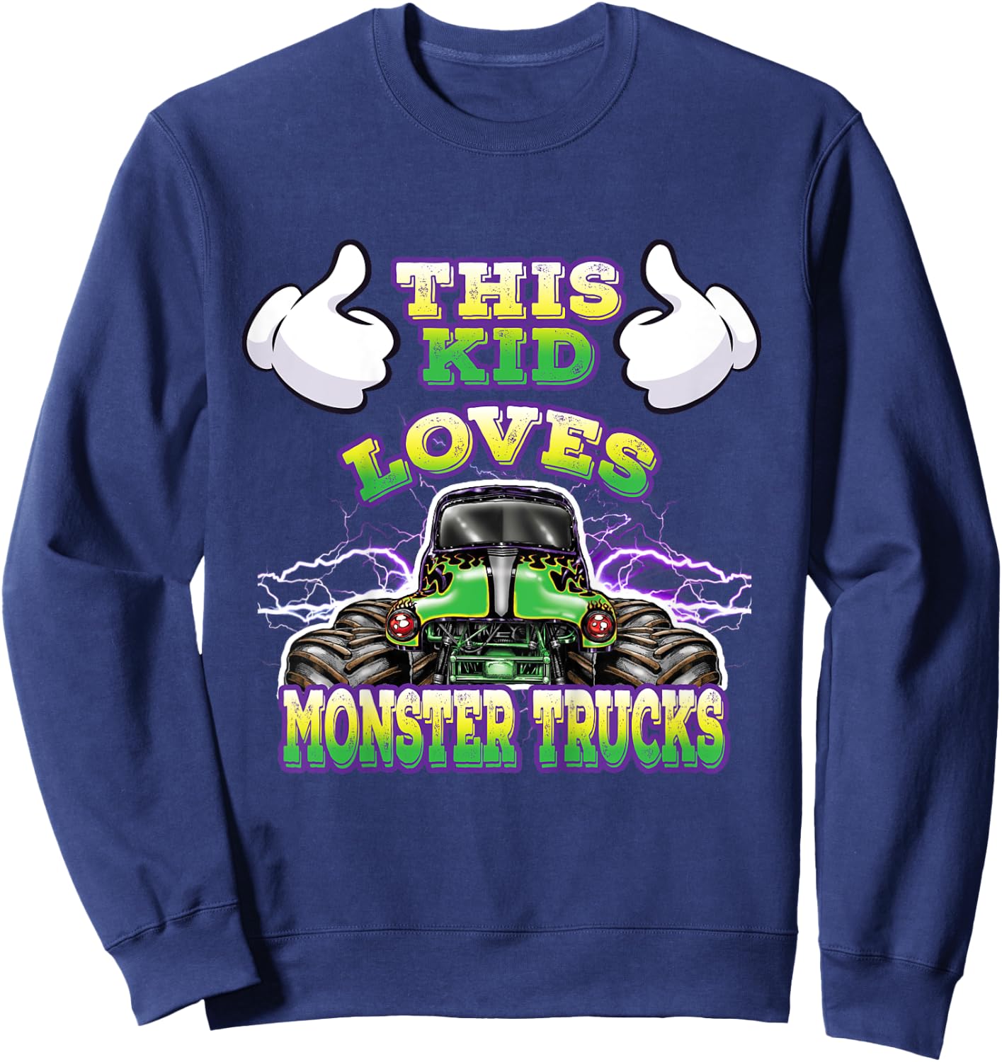 Kids Monster Truck Toddlers and Kids Sweatshirt - Sweatshirt | Navy