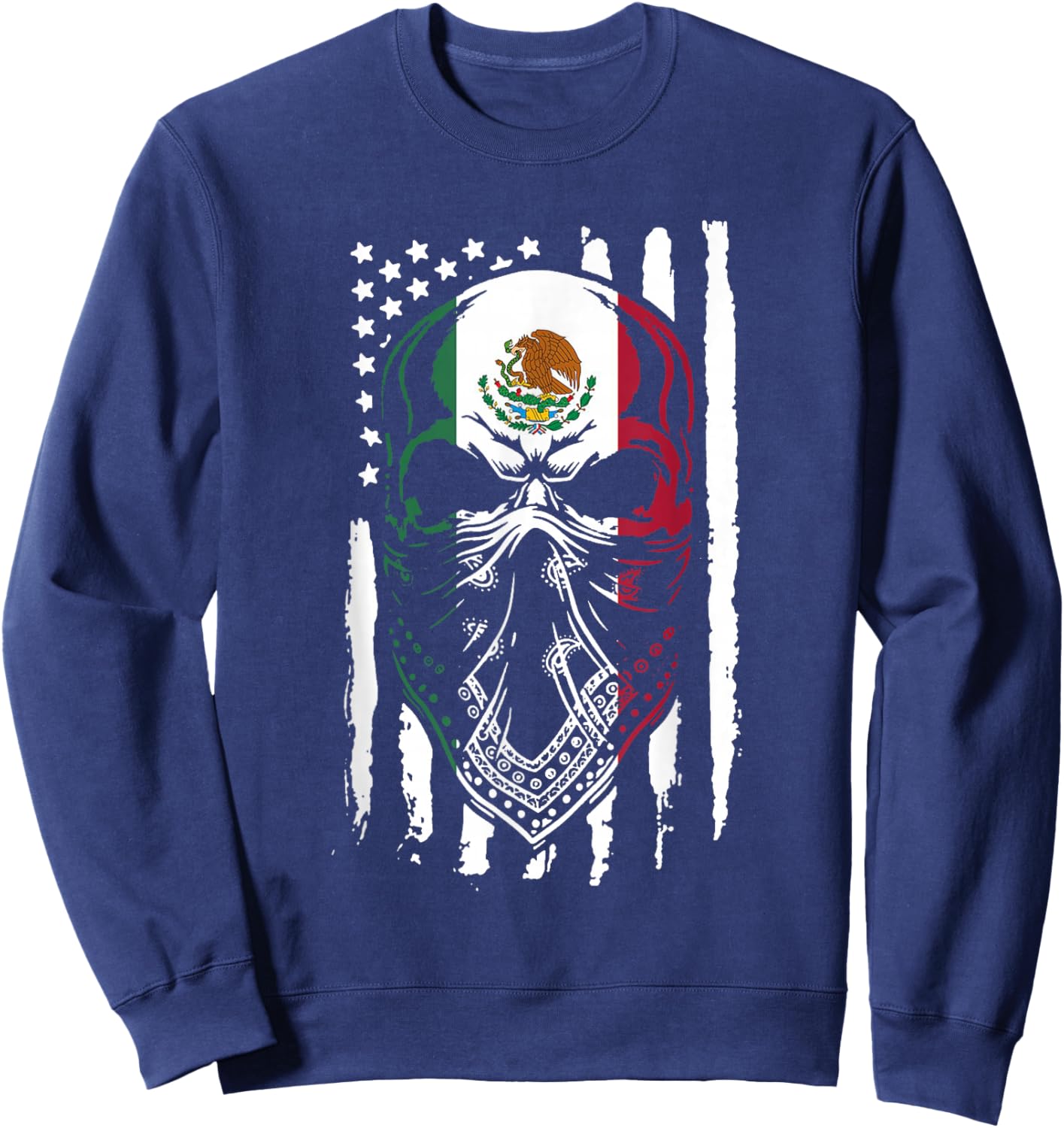 Mexico Vintage Mexican Flag Pride Hat Jersey Sweatshirt - Sweatshirt | Navy