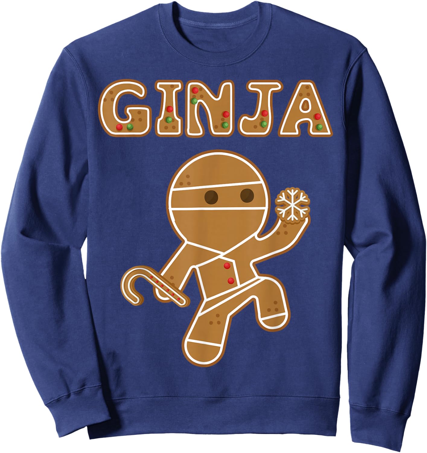 The Ginja | Funny Gingerbread Man Ginger Gift Bake Off Sweatshirt - Sweatshirt | Navy