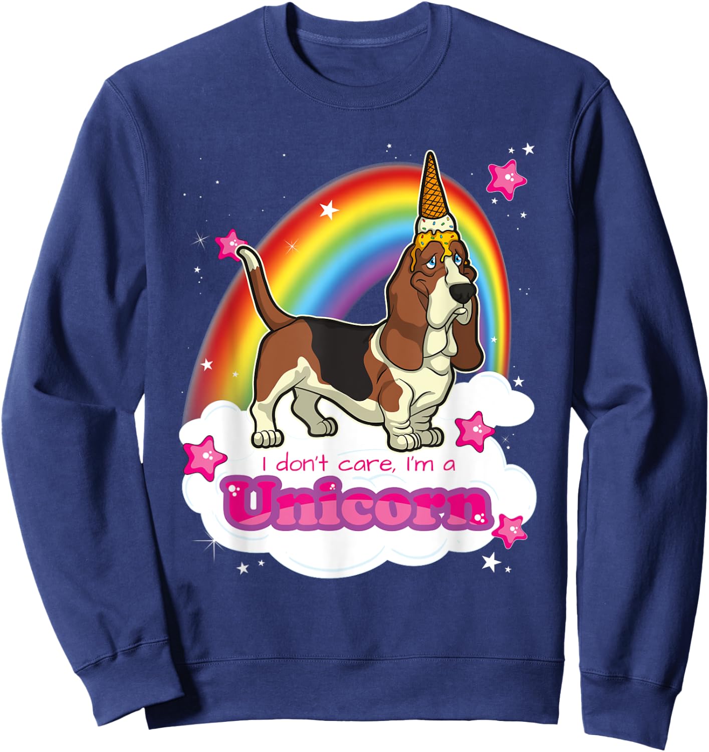 Basset Hound Dog Women Kids Sweatshirt - Sweatshirt | Navy
