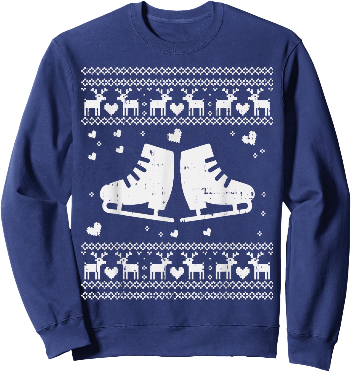Ugly Christmas Ice Skater Shirt Skate Skating Shoe Girl Gift Sweatshirt - Sweatshirt | Navy