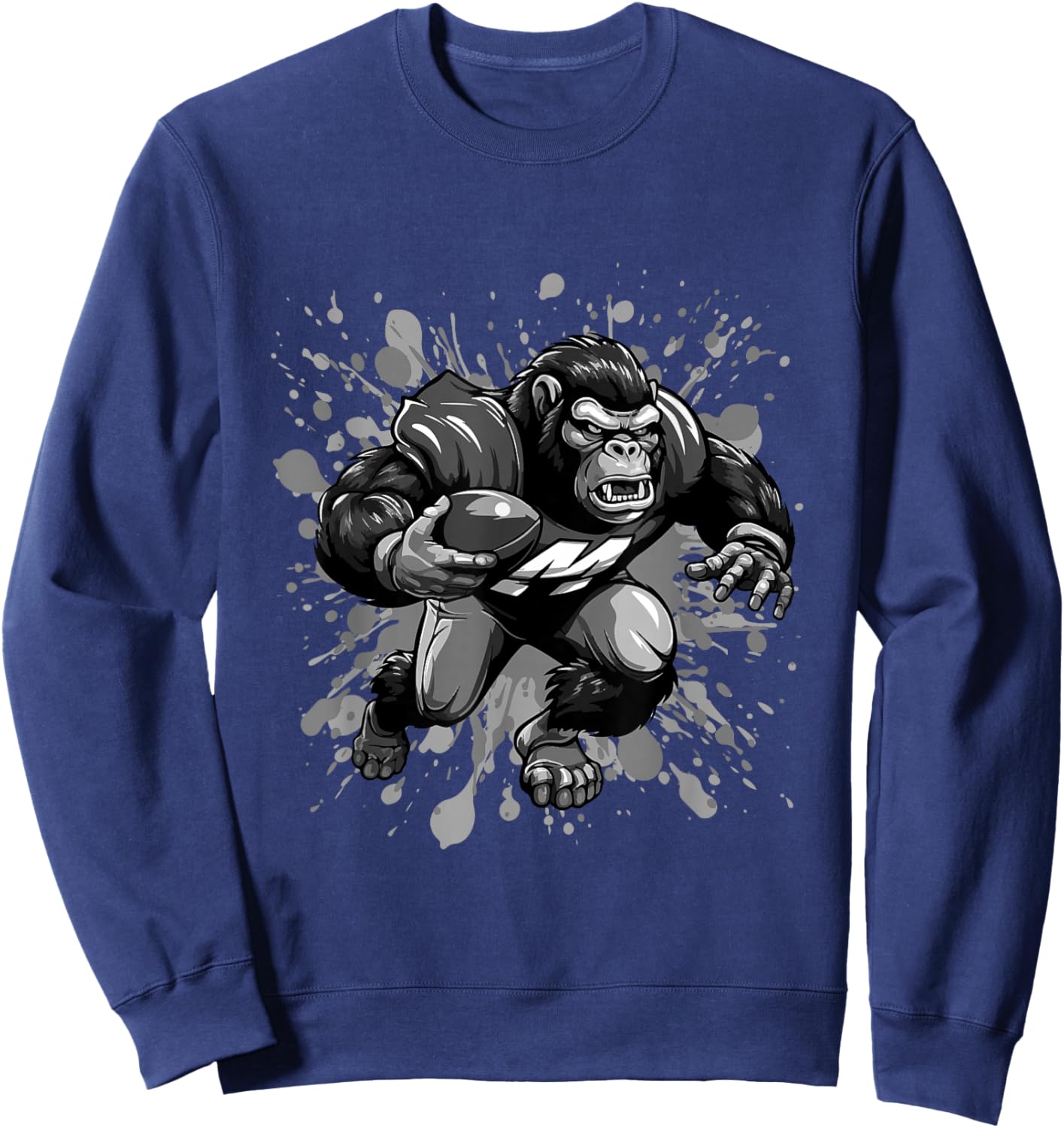 Gorilla Playing American Football Sport Sweatshirt - Sweatshirt | Navy