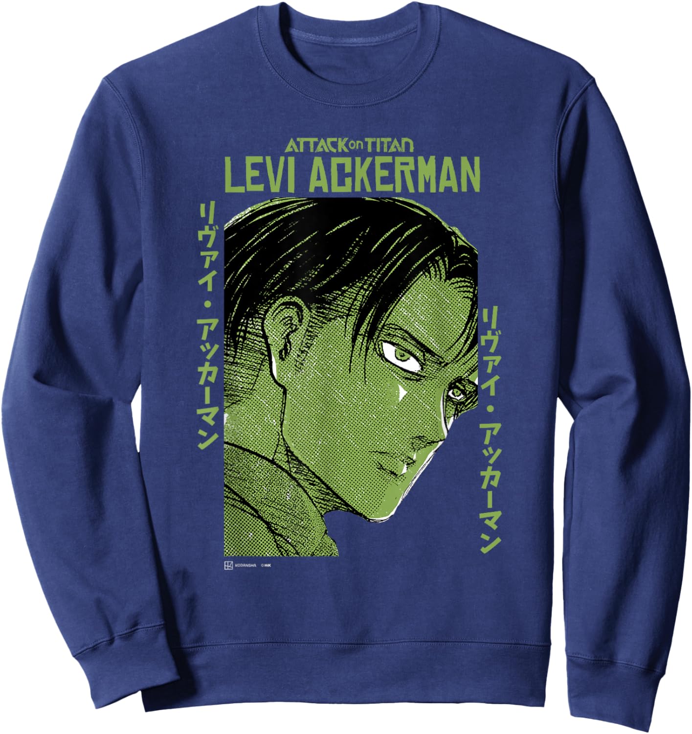 Attack on Titan Levi Ackerman Japanese Manga Face Portrait Sweatshirt - Sweatshirt | Navy