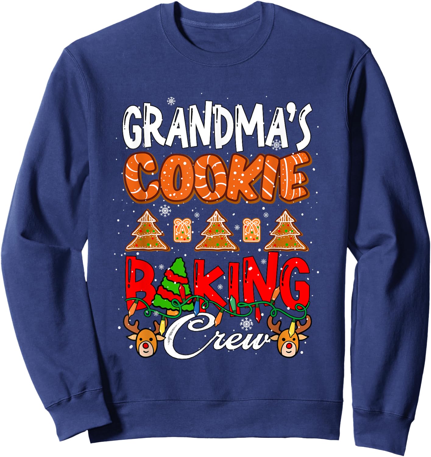 Grandma's Xmas Cookie Baking Crew Funny Baker Team Lover Sweatshirt - Sweatshirt | Navy