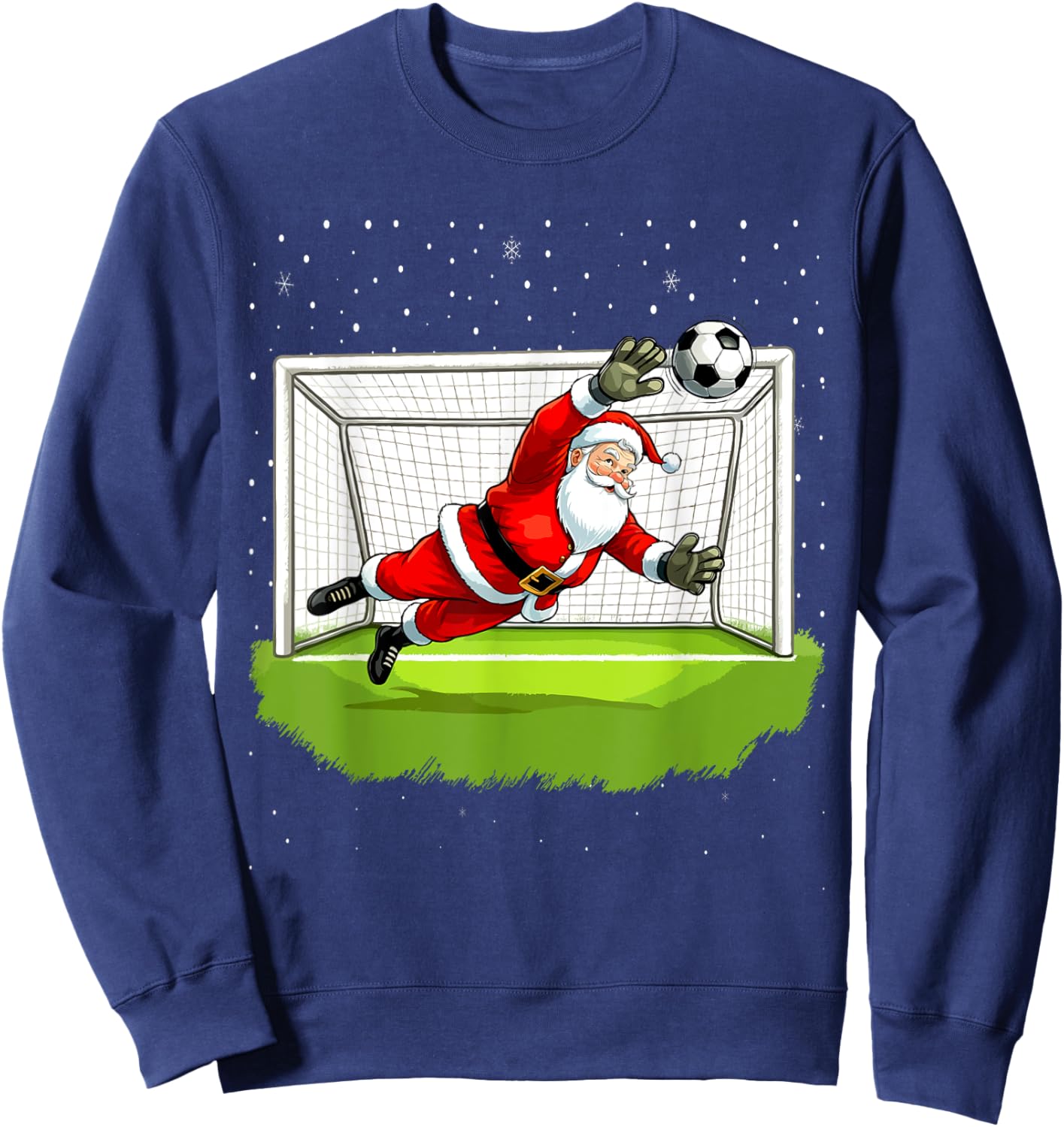 Santa Soccer Goalie Goalkeeper Christmas Sweater Sweatshirt - Sweatshirt | Navy