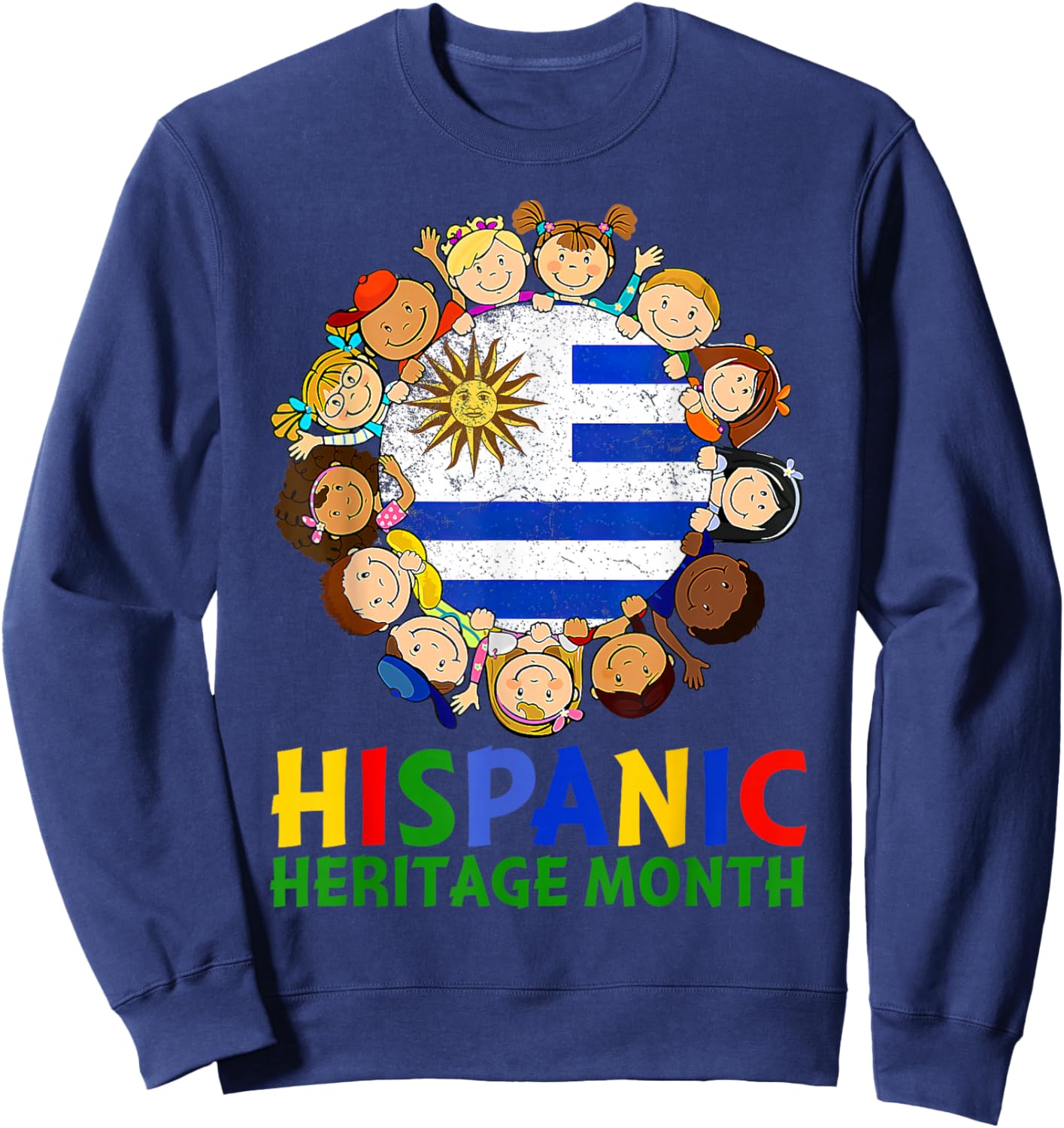 Hispanic Heritage Month Uruguay Kids Boys Girls Sweatshirt - Sweatshirt | Navy
