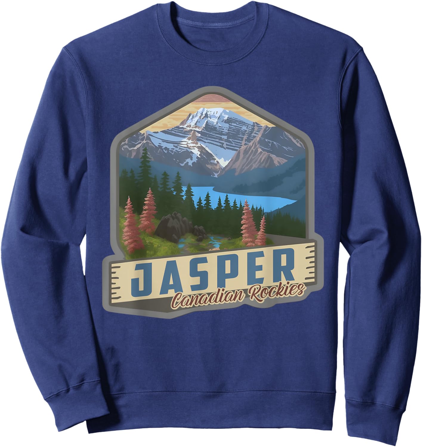Jasper National Park Canadian Rockies US Parks Camping Sweatshirt - Sweatshirt | Navy