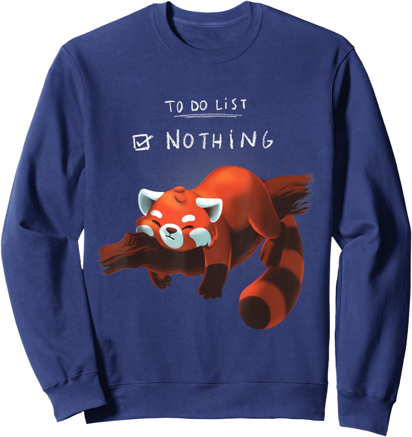 Red panda cute lazy animal To do list Sweatshirt - Sweatshirt | Navy