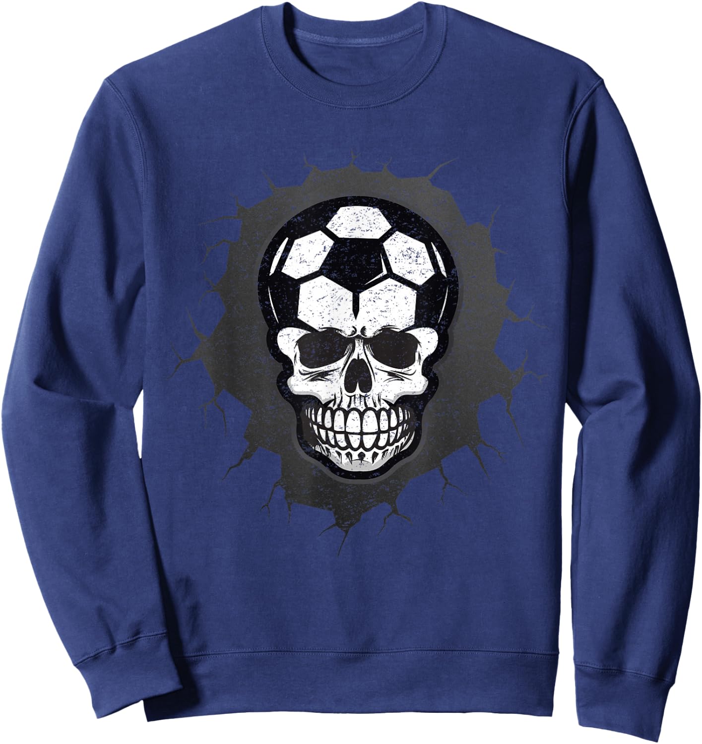 Soccer Skull Halloween, Skeleton Sporty Athlete Sweatshirt - Sweatshirt | Navy