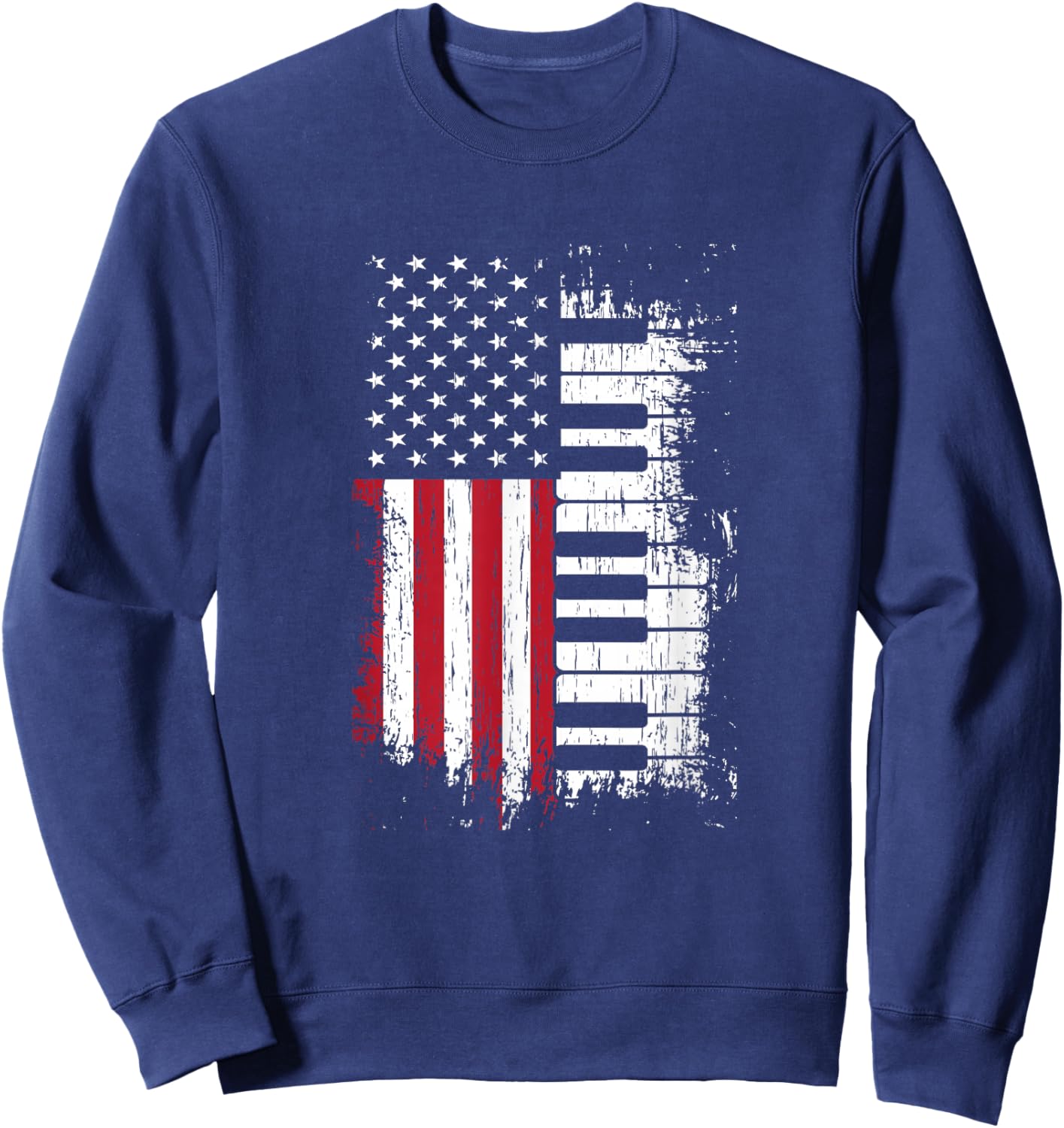 American Flag Piano Keys Player Pianist Keys Music Gift Sweatshirt - Sweatshirt | Navy