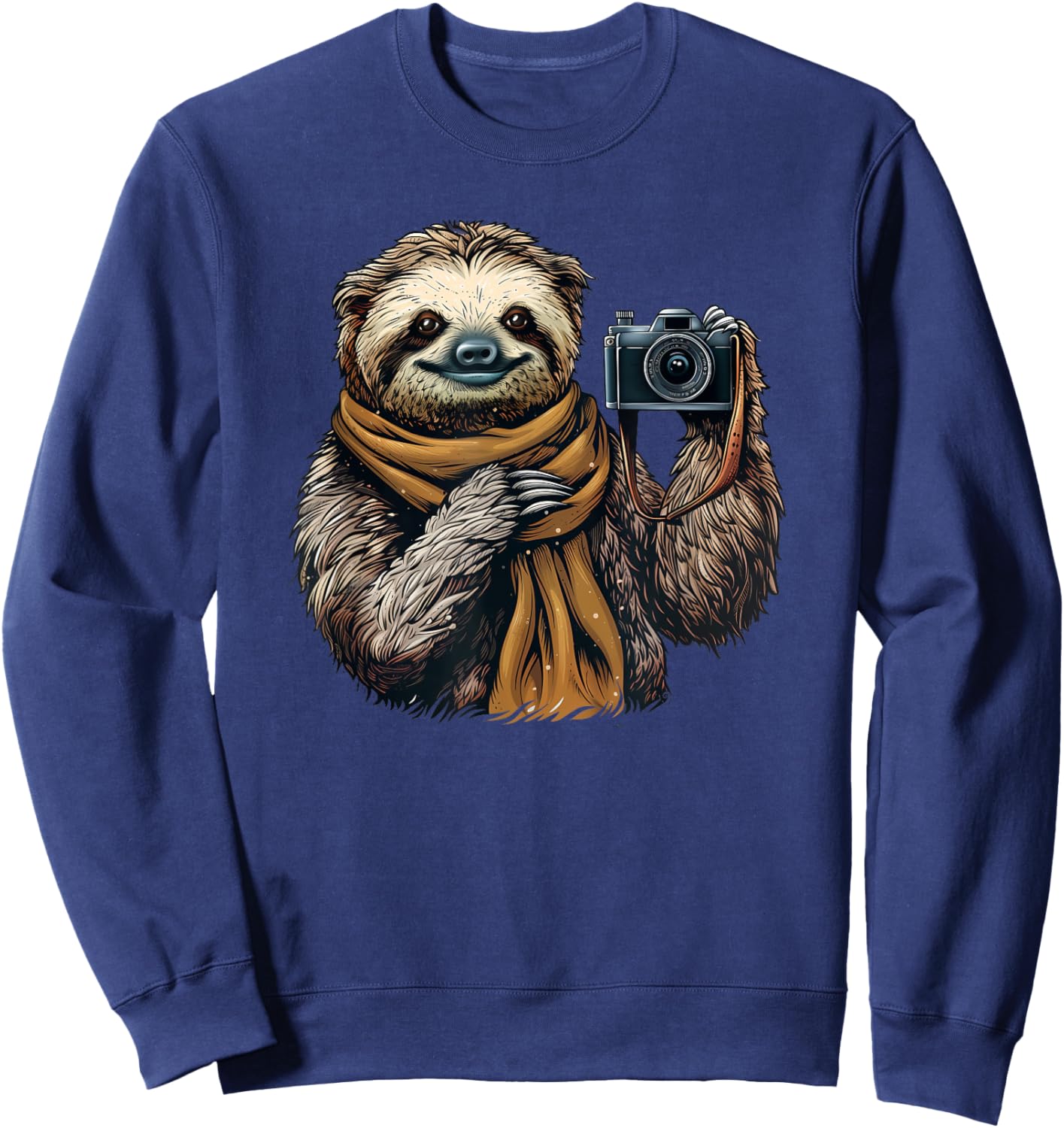Sloth With A Camera - Sloth Lovers - Cute Sloth Photographer Sweatshirt - Sweatshirt | Navy