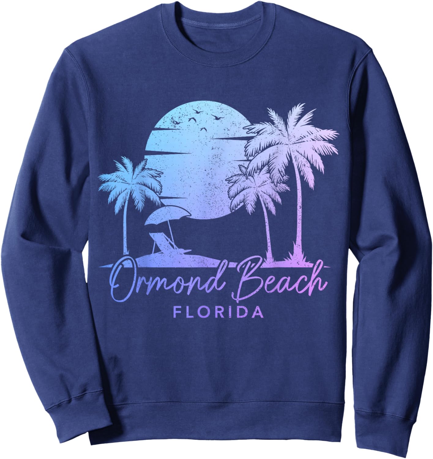 Ormond Beach Florida Souvenir Vintage Surfer Sweatshirt - Sweatshirt | Navy