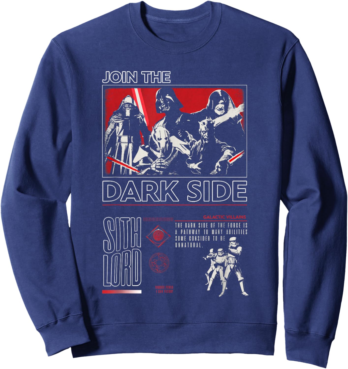 Star Wars Sith Lord Join The Dark Side Group Shot Propaganda Sweatshirt - Sweatshirt | Navy