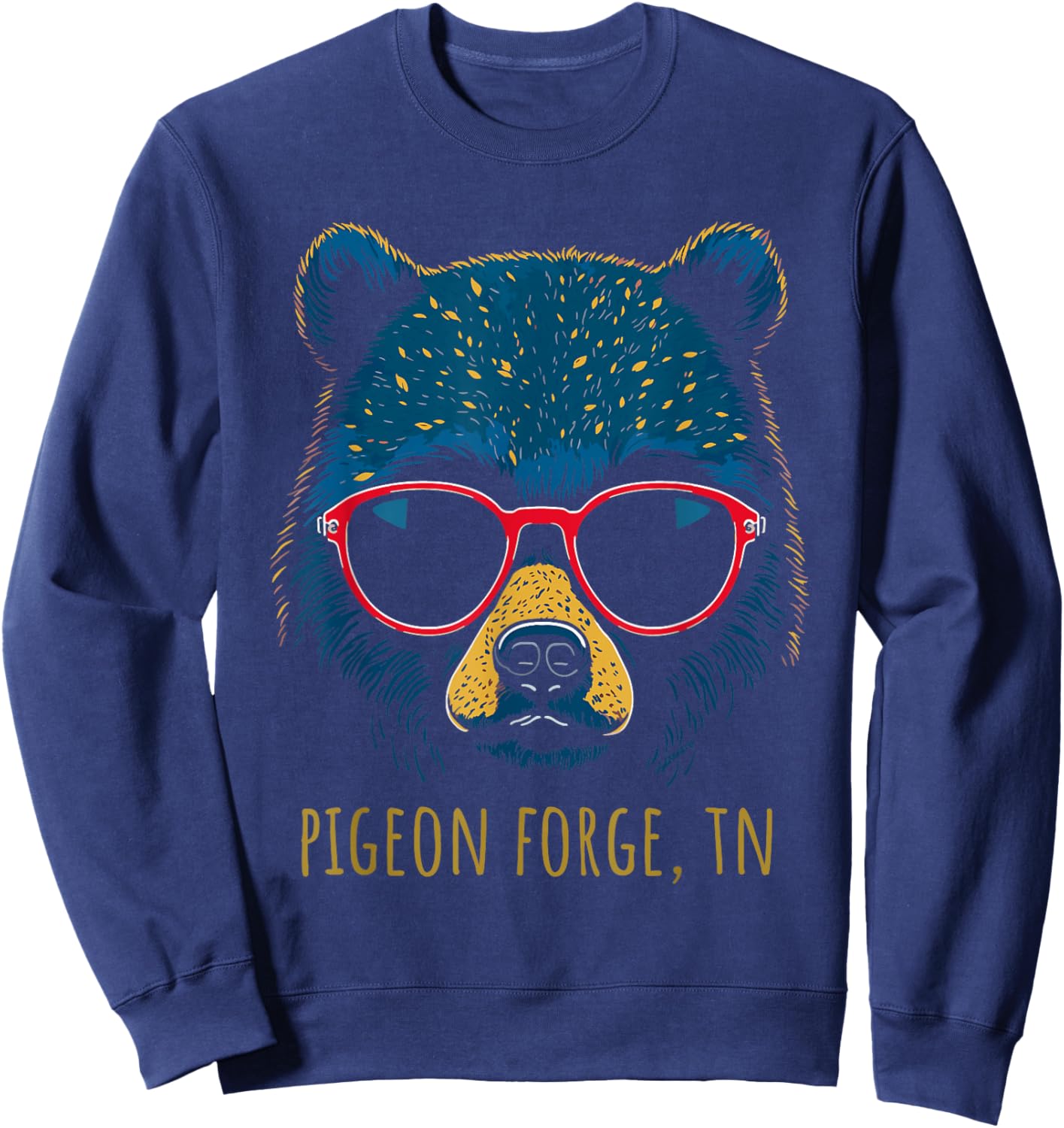 Pigeon Forge TN Bear Wearing Sunglasses Design Sweatshirt - Sweatshirt | Navy