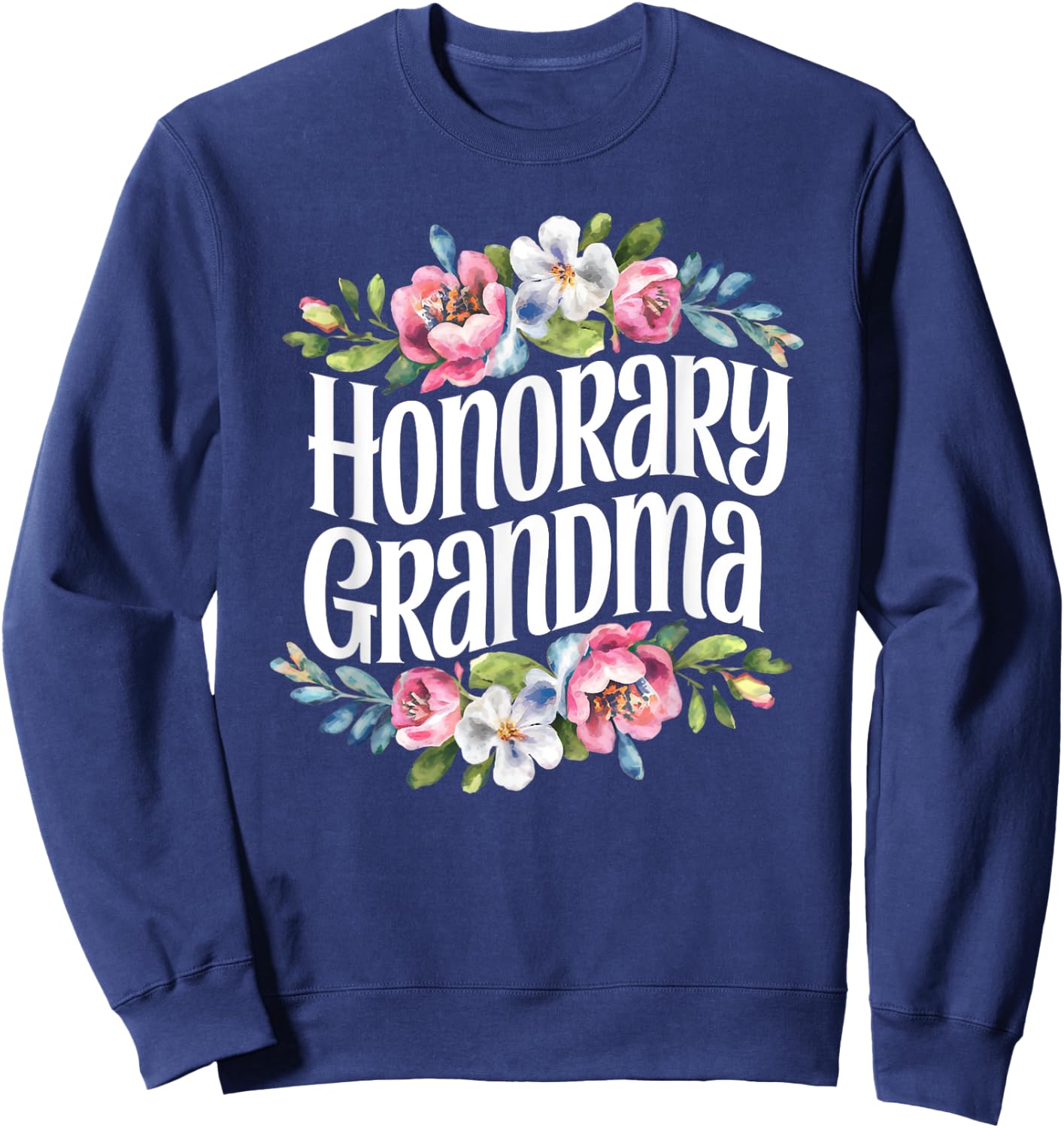 Honorary Grandma Floral Sweatshirt - Sweatshirt | Navy