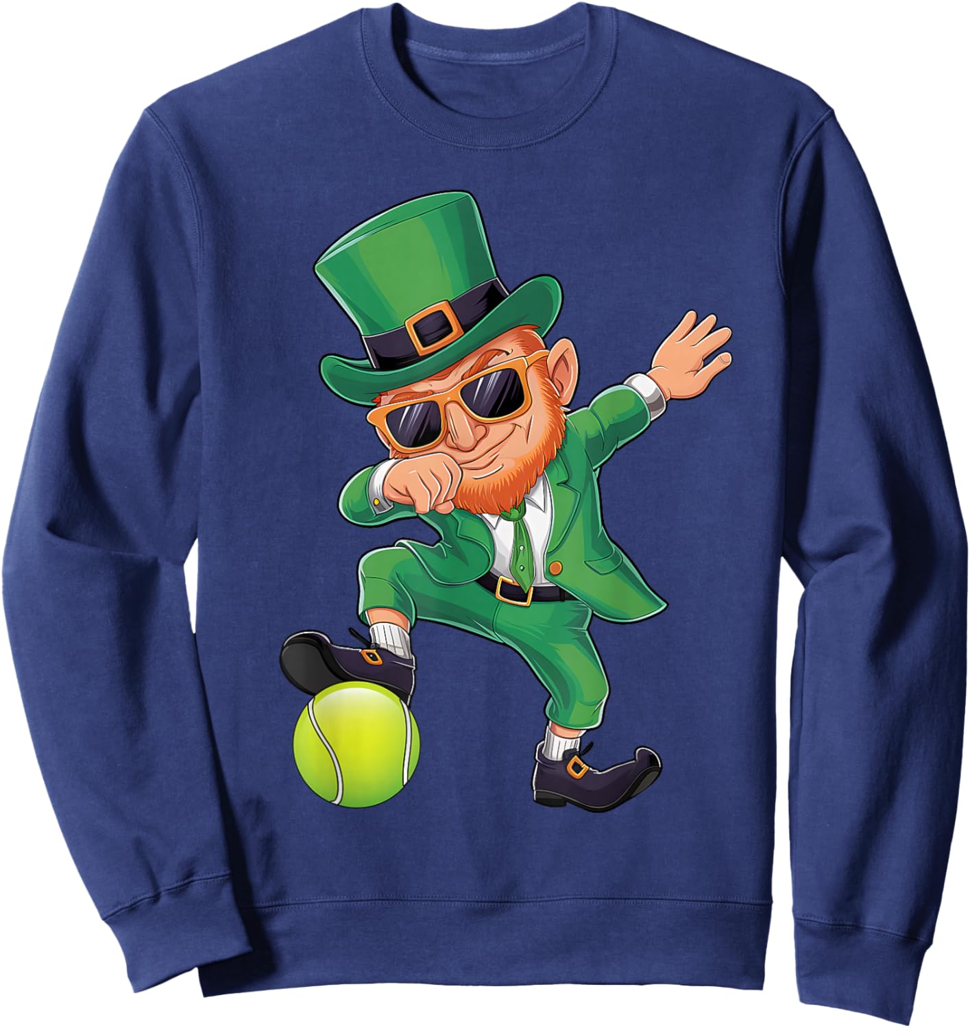 Dabbing Leprechaun St Patricks Day Boys Men Tennis Sport Sweatshirt - Sweatshirt | Navy