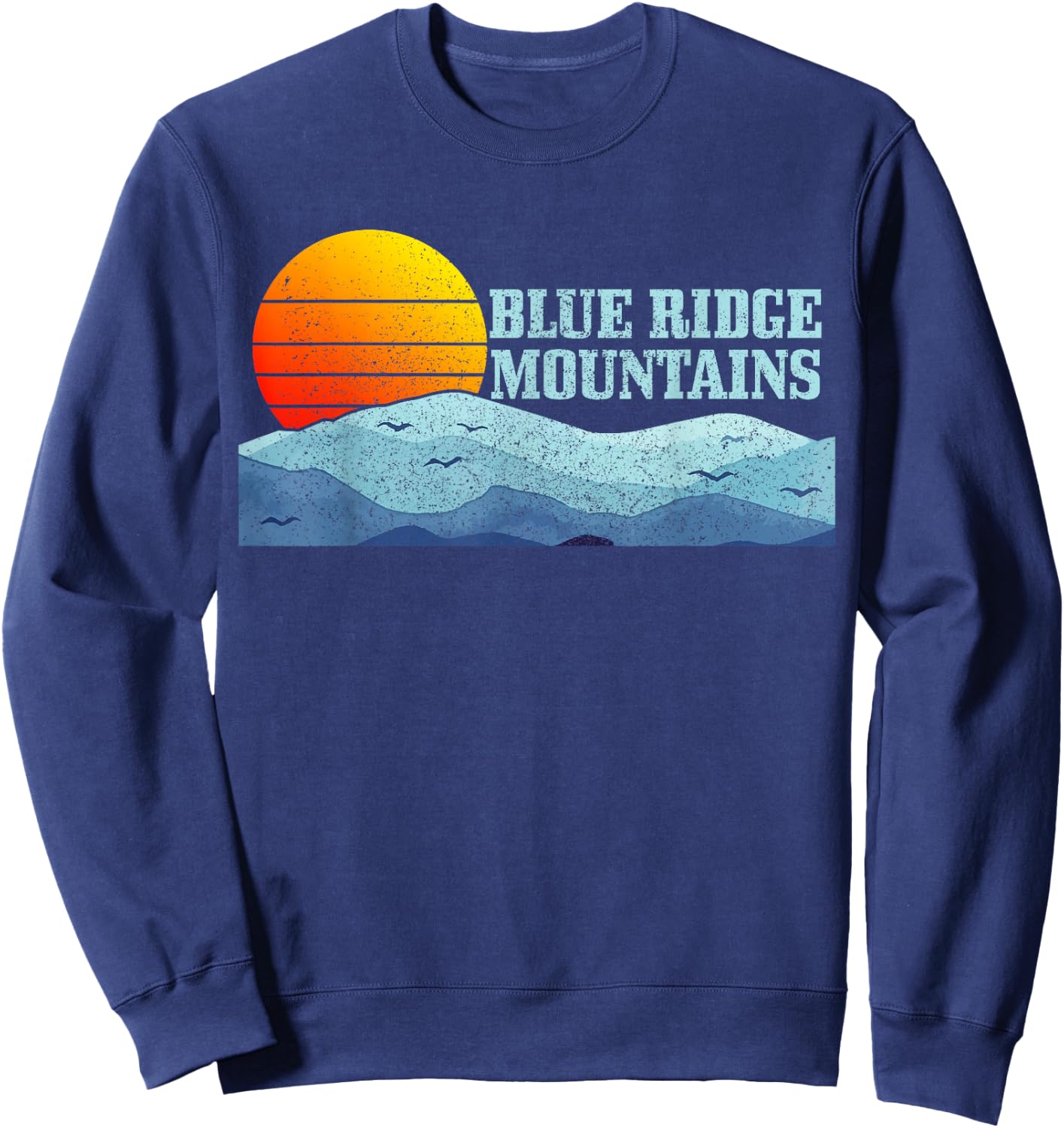 Blue Ridge Mountains Vintage Hiking Camping Gift Sweatshirt - Sweatshirt | Navy