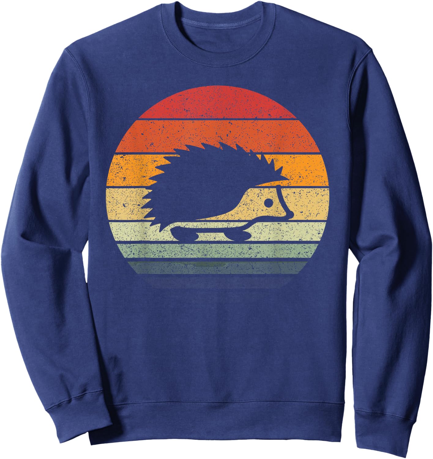 Vintage Retro Sunset Hedgehog Sweatshirt - Sweatshirt | Navy