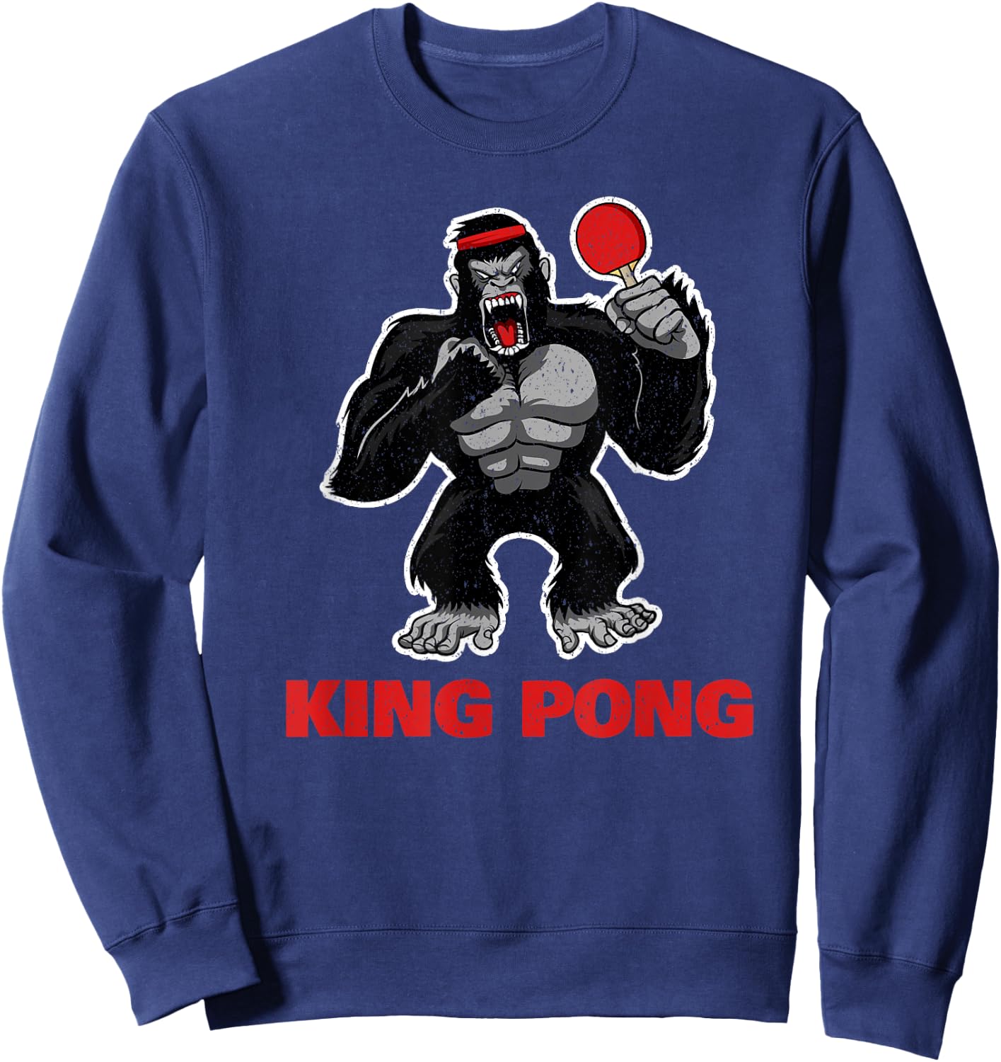 Vinta Table Tennis King Pong Funny Table Tennis King Spong Sweatshirt - Sweatshirt | Navy
