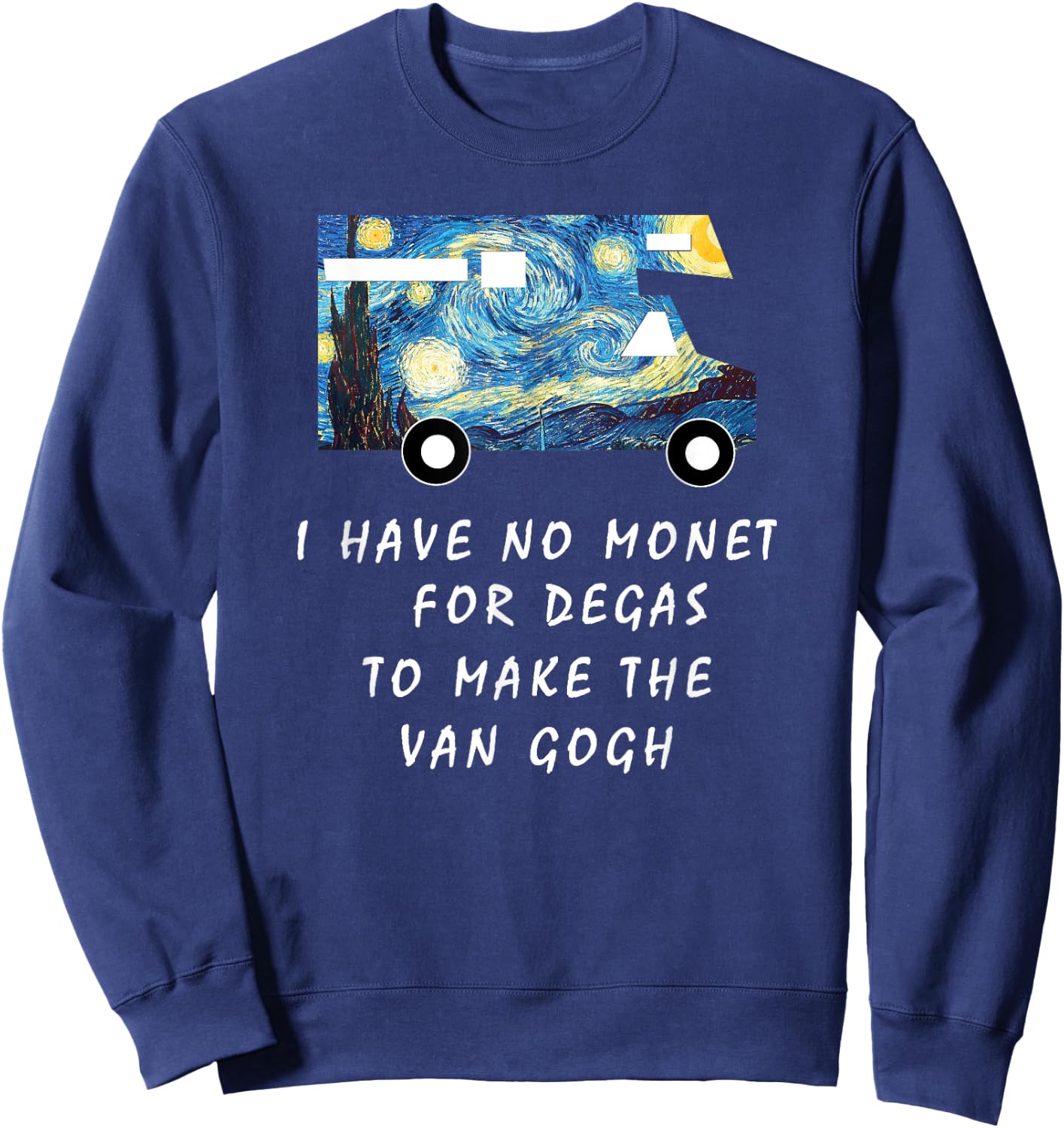 Van Gogh Road Trip T Shirt Funny Caravan Camping Gift Sweatshirt - Sweatshirt | Navy