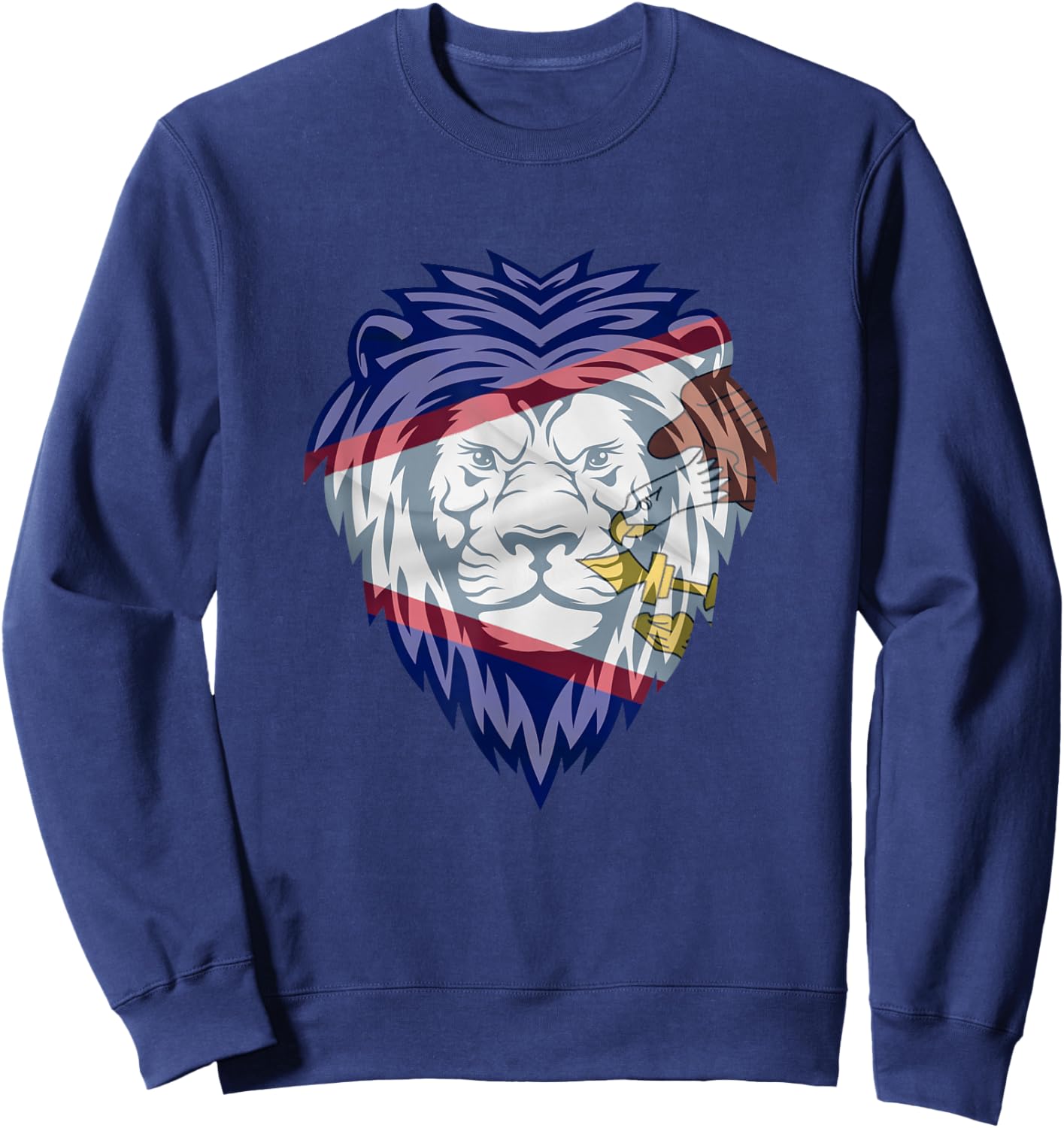American Samoa Flag Colors Samoan Pride Leone Lions Sweatshirt - Sweatshirt | Navy