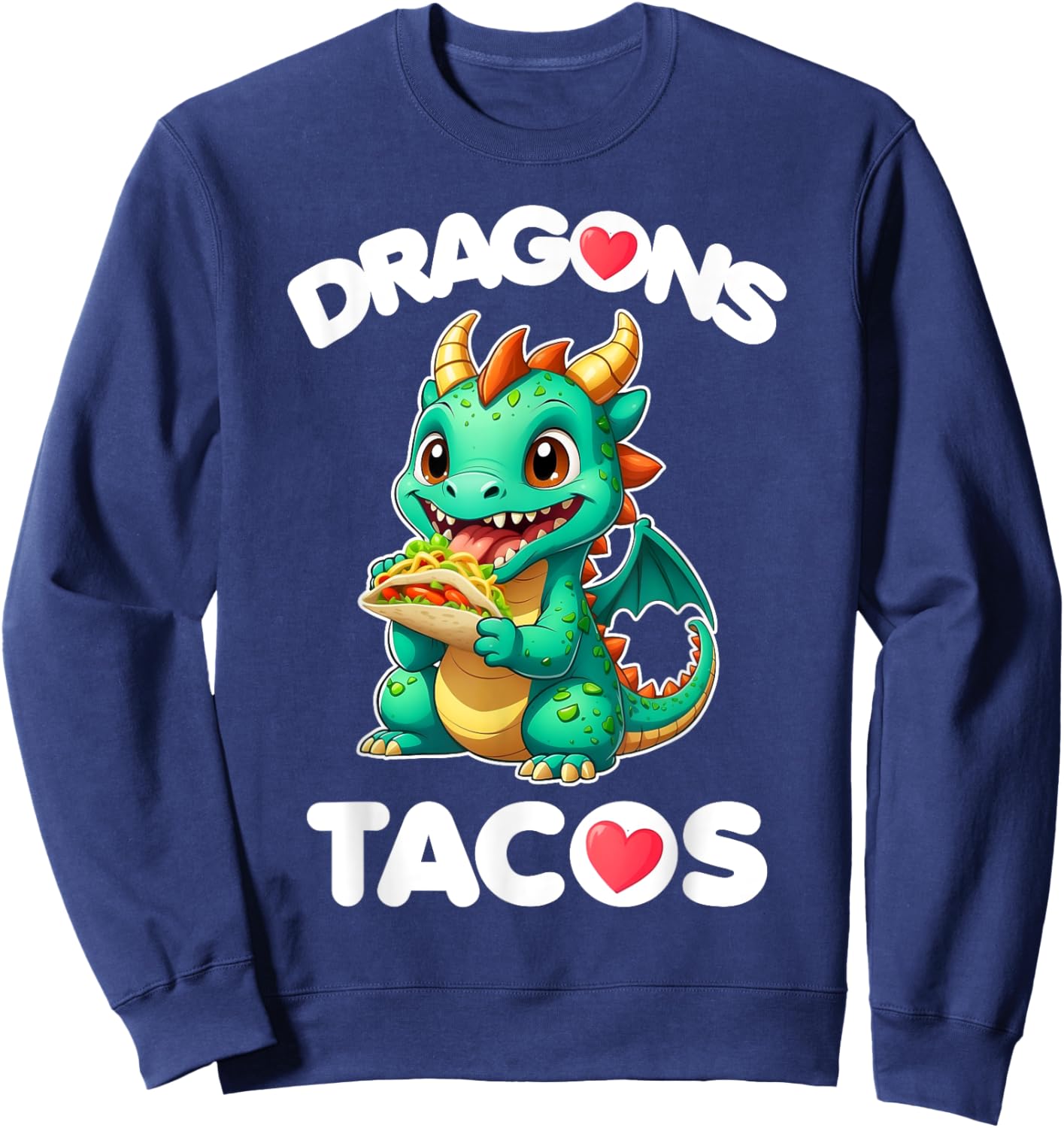 Dragons Love Tacos Cute Cinco De Mayo Mexican Food Kids Boys Sweatshirt - Sweatshirt | Navy