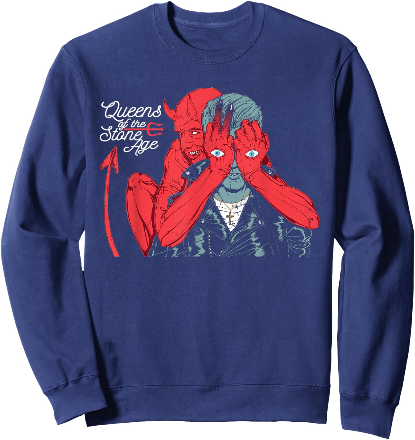 Official Queens of The Stone Age Devil Sweatshirt - Sweatshirt | Navy