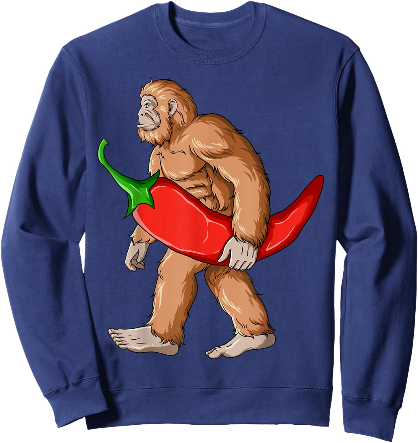 Bigfoot Chili Pepper Sasquatch Mexican Jalapeno Sweatshirt - Sweatshirt | Navy