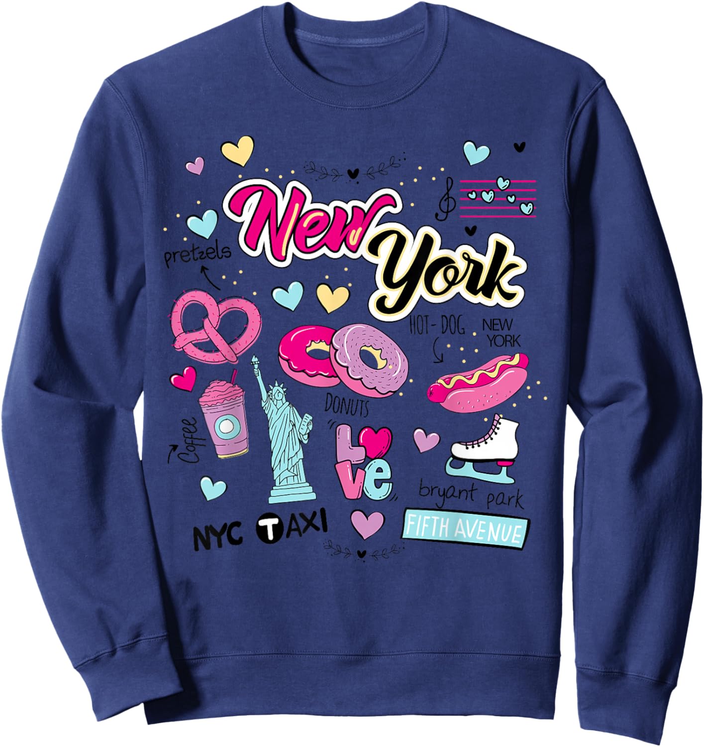 I Love New York New York City Illustration Graphic Designs Sweatshirt - Sweatshirt | Navy