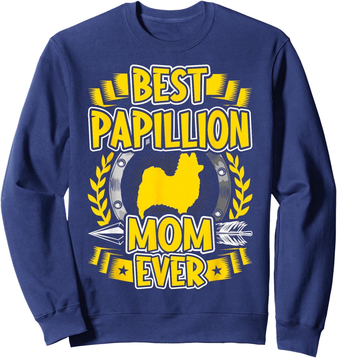 Best Papillion Dog MOM Ever Lover Sweatshirt - Sweatshirt | Navy