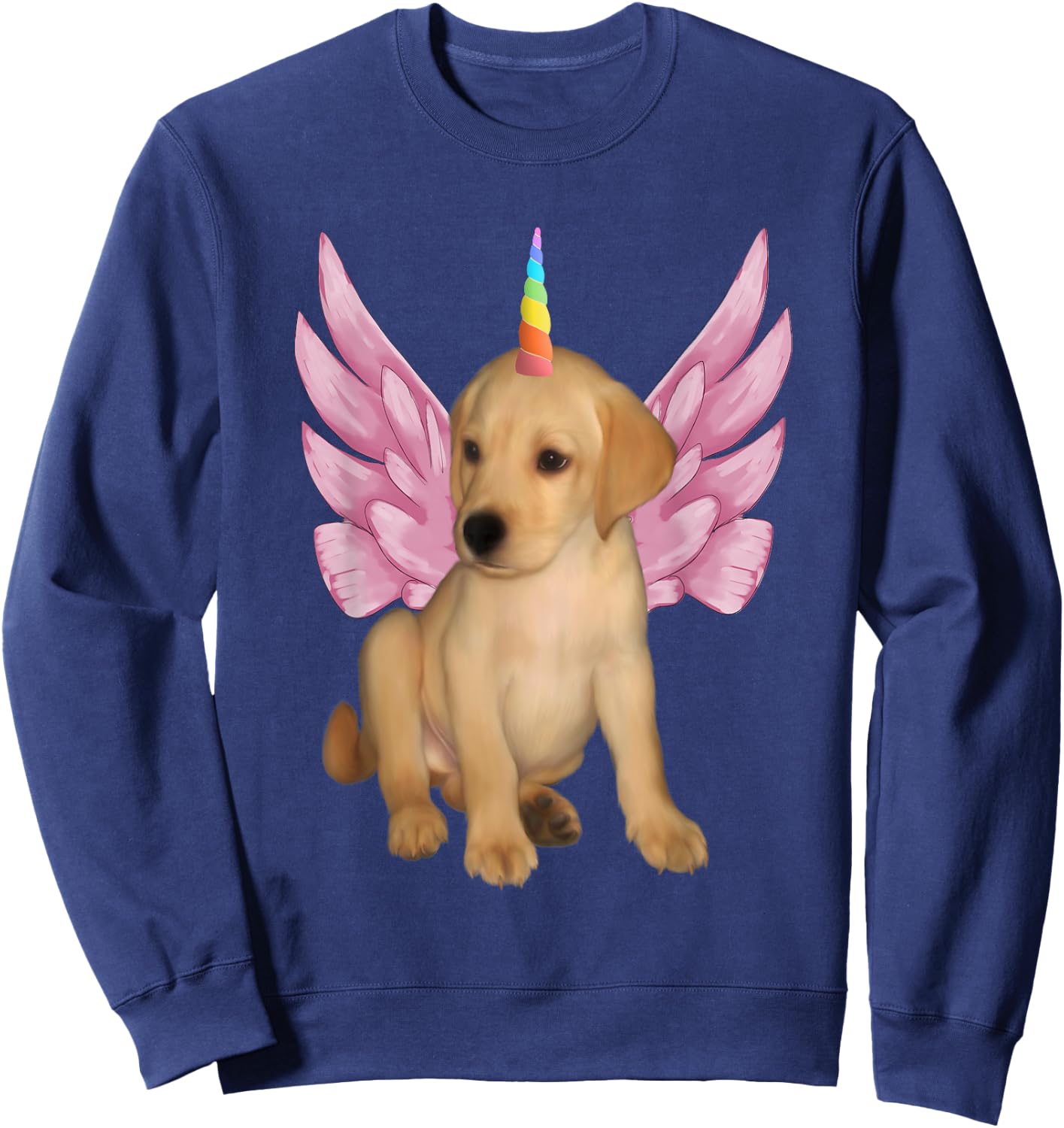 Cute Unicorn Pegasus Unipeg Puppy Sweatshirt - Sweatshirt | Navy