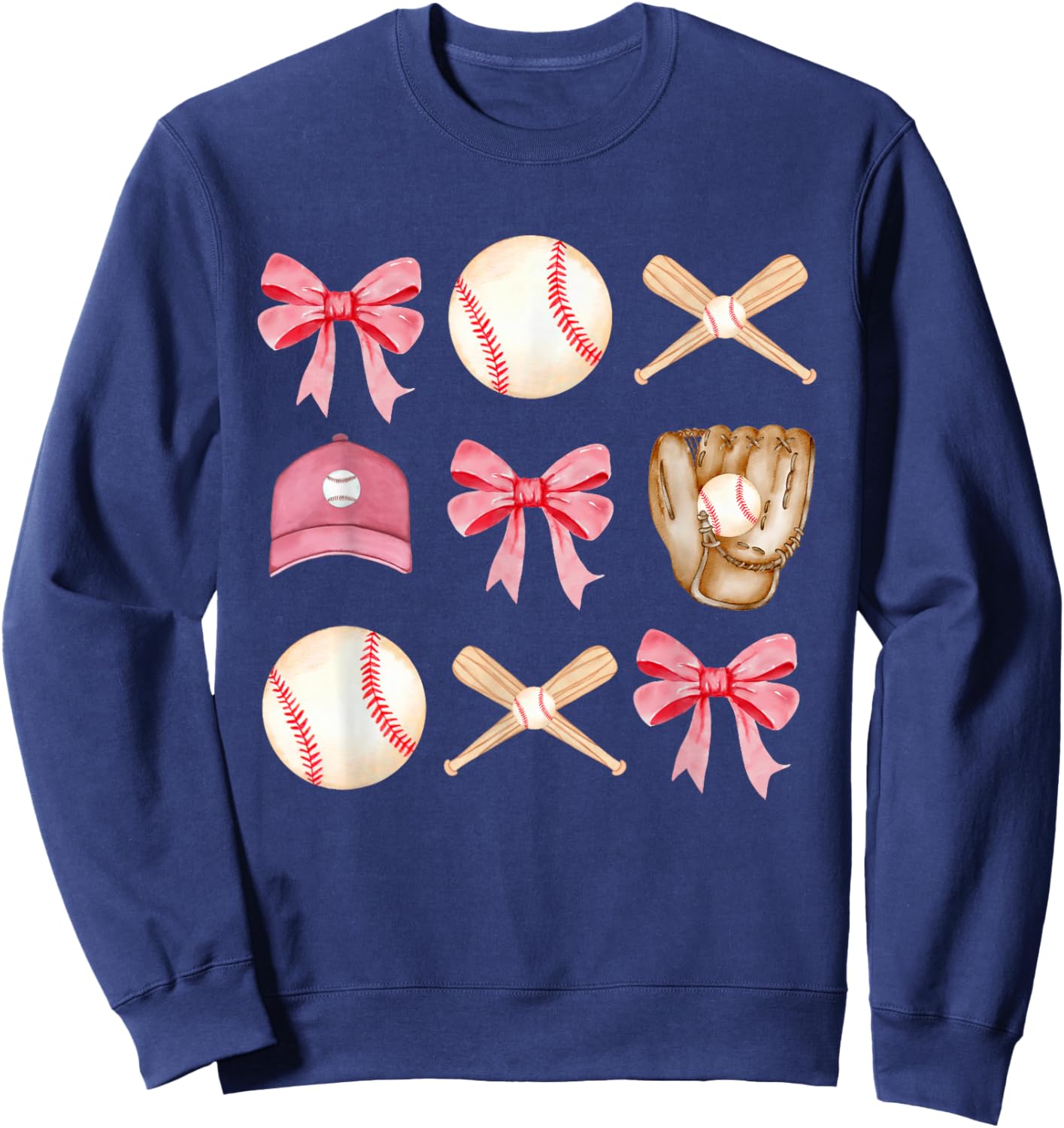 Baseball Mom Coquette Mothers Day Women Girls Baseball Mama Sweatshirt - Sweatshirt | Navy