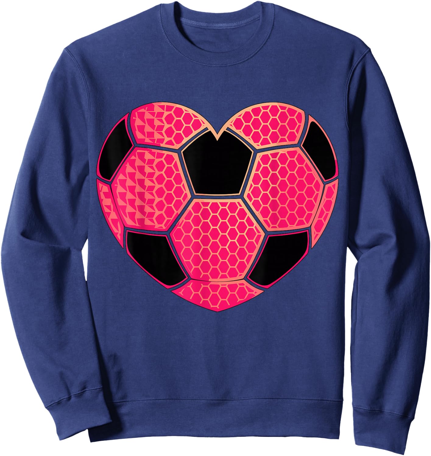 Pink Soccer Heart Soccer Girl Sweatshirt - Sweatshirt | Navy