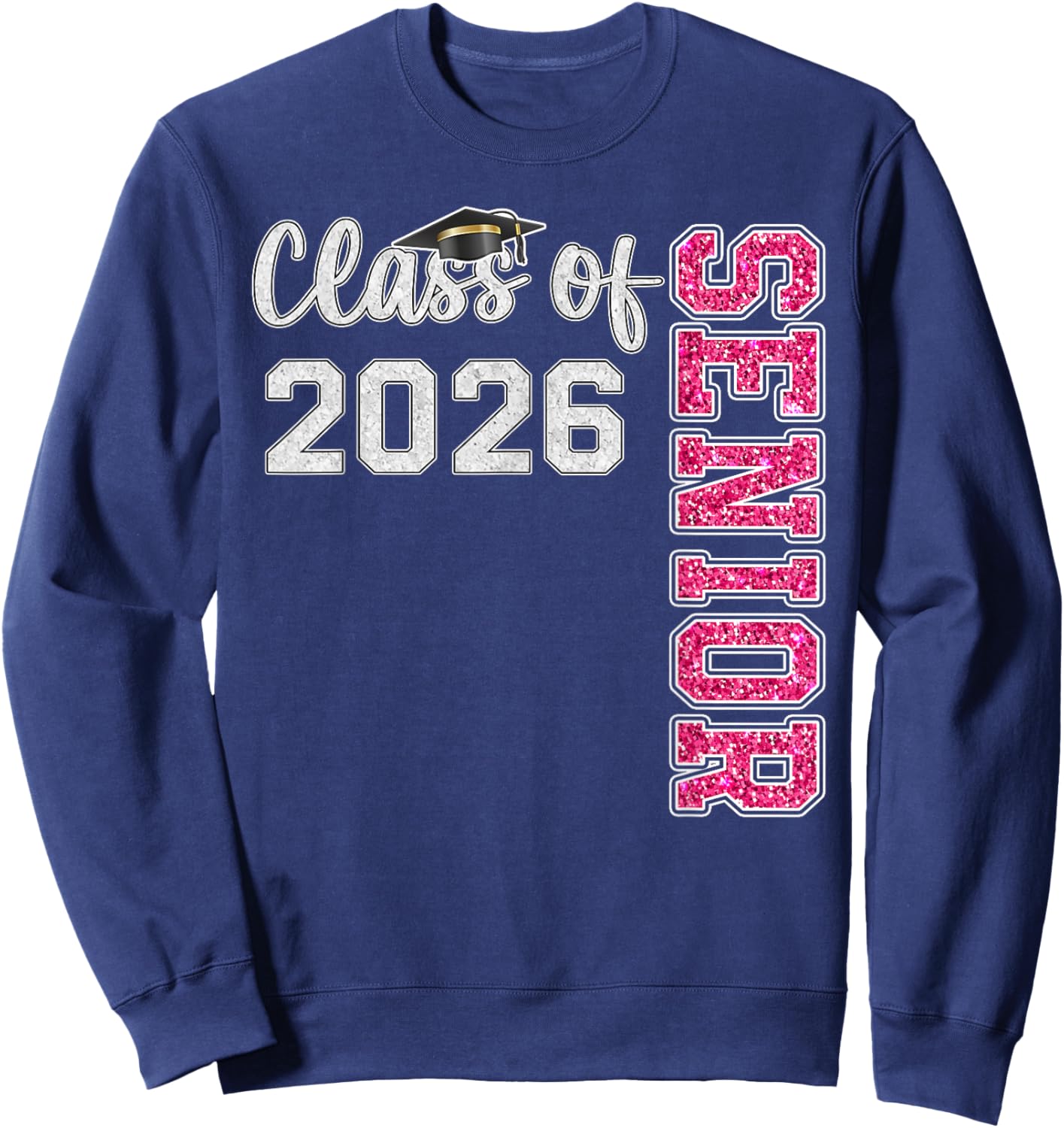 Girls Senior Class of 2026 Graduation 2026 Sweatshirt - Sweatshirt | Navy