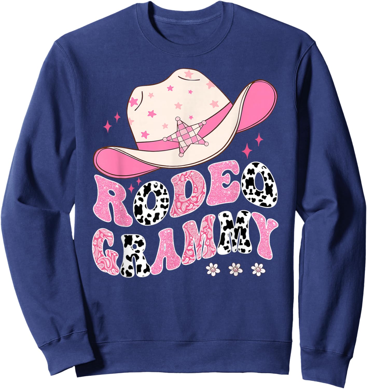Rodeo Grammy Pink CowGirl 1St Birthday Family Matching Sweatshirt - Sweatshirt | Navy