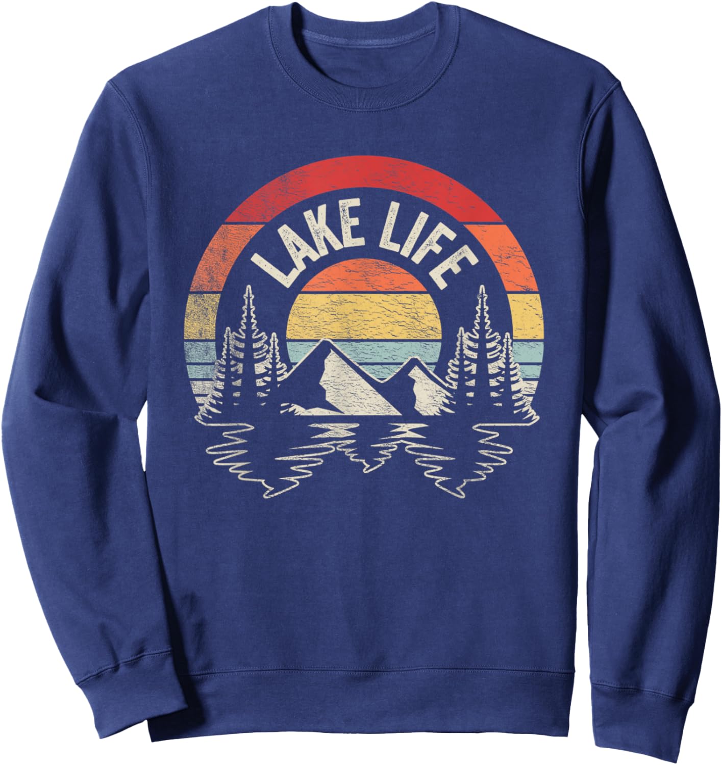 Vintage Lake life Shirt Wildlife Vacation Camper Love Lake Sweatshirt - Sweatshirt | Navy