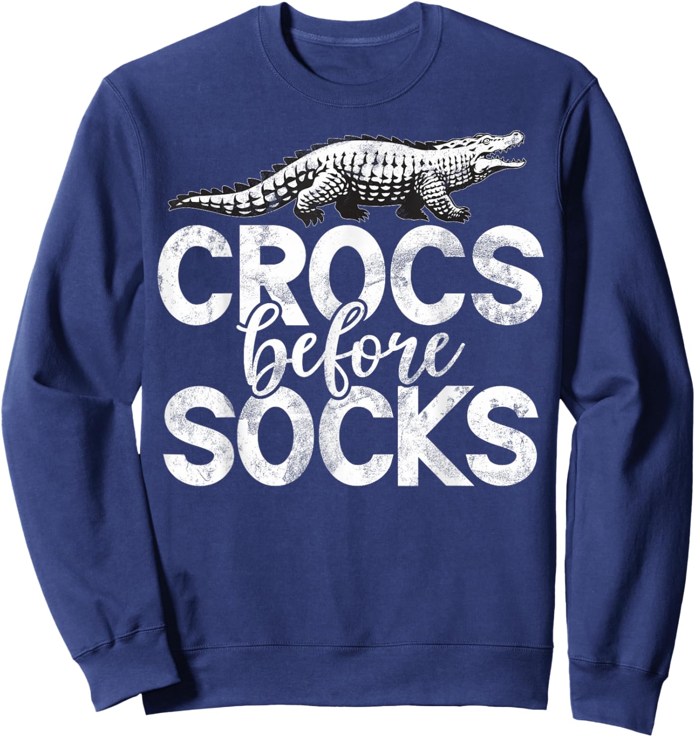 Crocs Before Socks Crocodile Sweatshirt - Sweatshirt | Navy