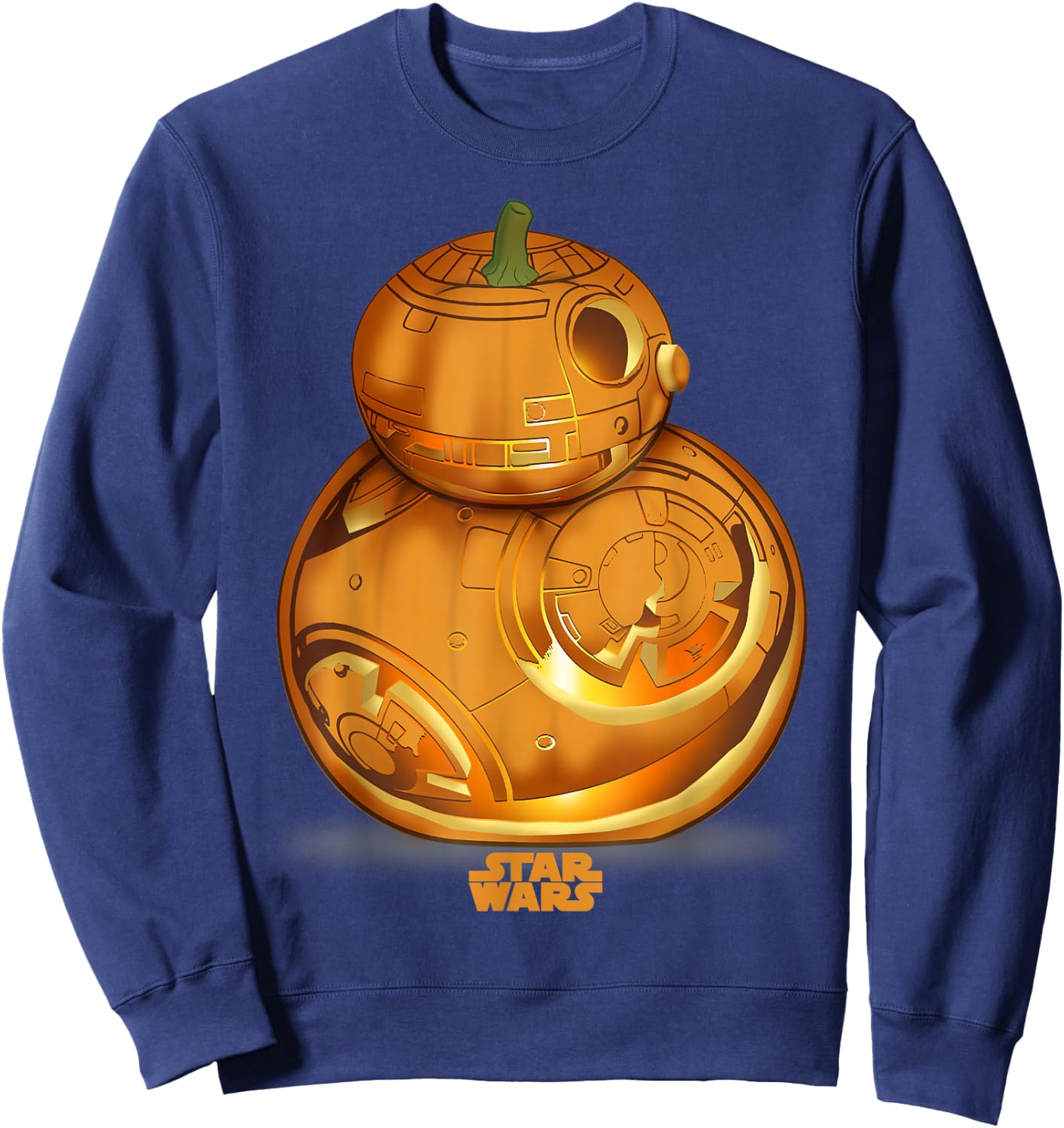 Star Wars The Force Awakens BB-8 Carved Pumpkin Halloween Sweatshirt - Sweatshirt | Navy
