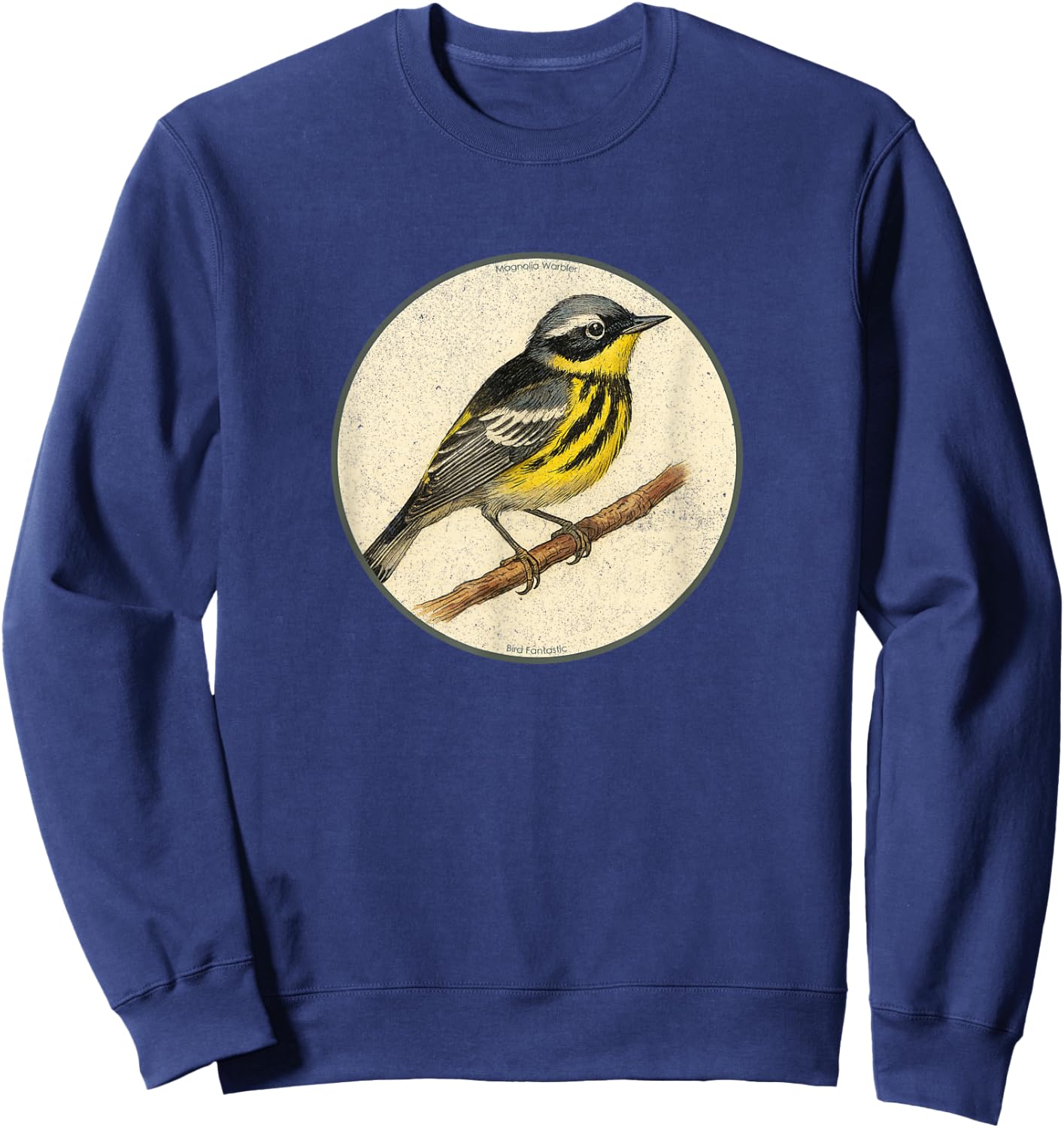 Colorful Retro Magnolia Warbler Bird Design Sweatshirt - Sweatshirt | Navy