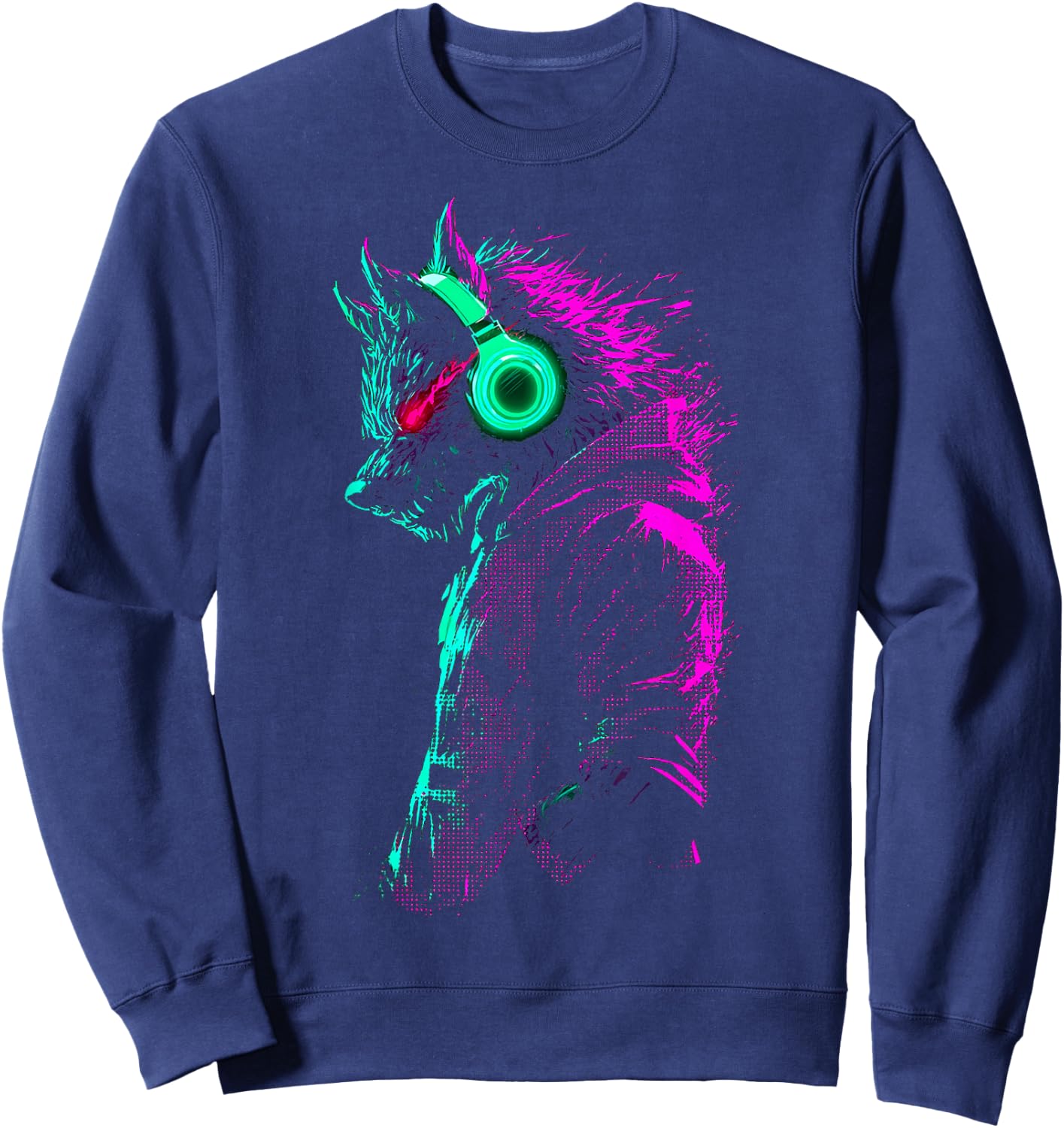 Werewolf Music Headphones Sweatshirt - Sweatshirt | Navy