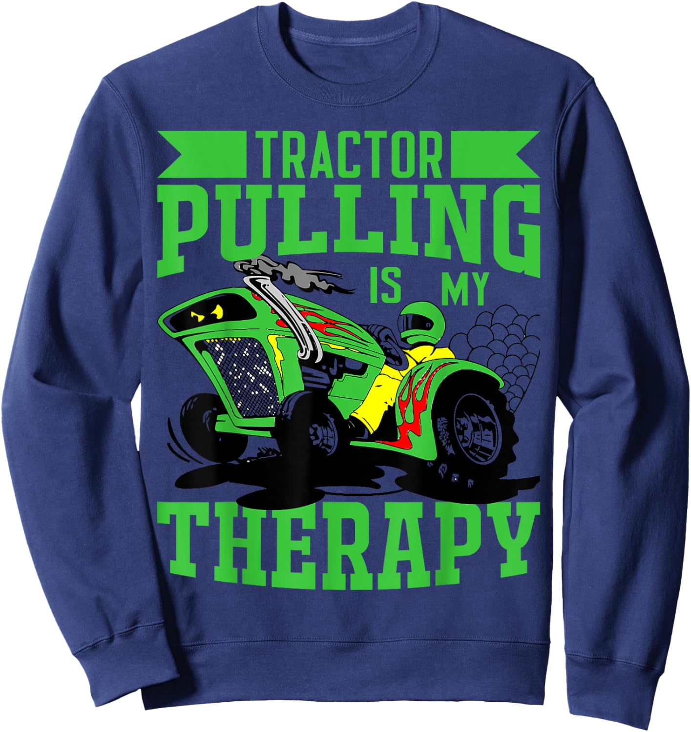 Tractor Towing Full Pull - Men's Black Small Classic Fit Short Sleeve Tractor Pulling Motorsport Sweatshirt - Sweatshirt | Navy