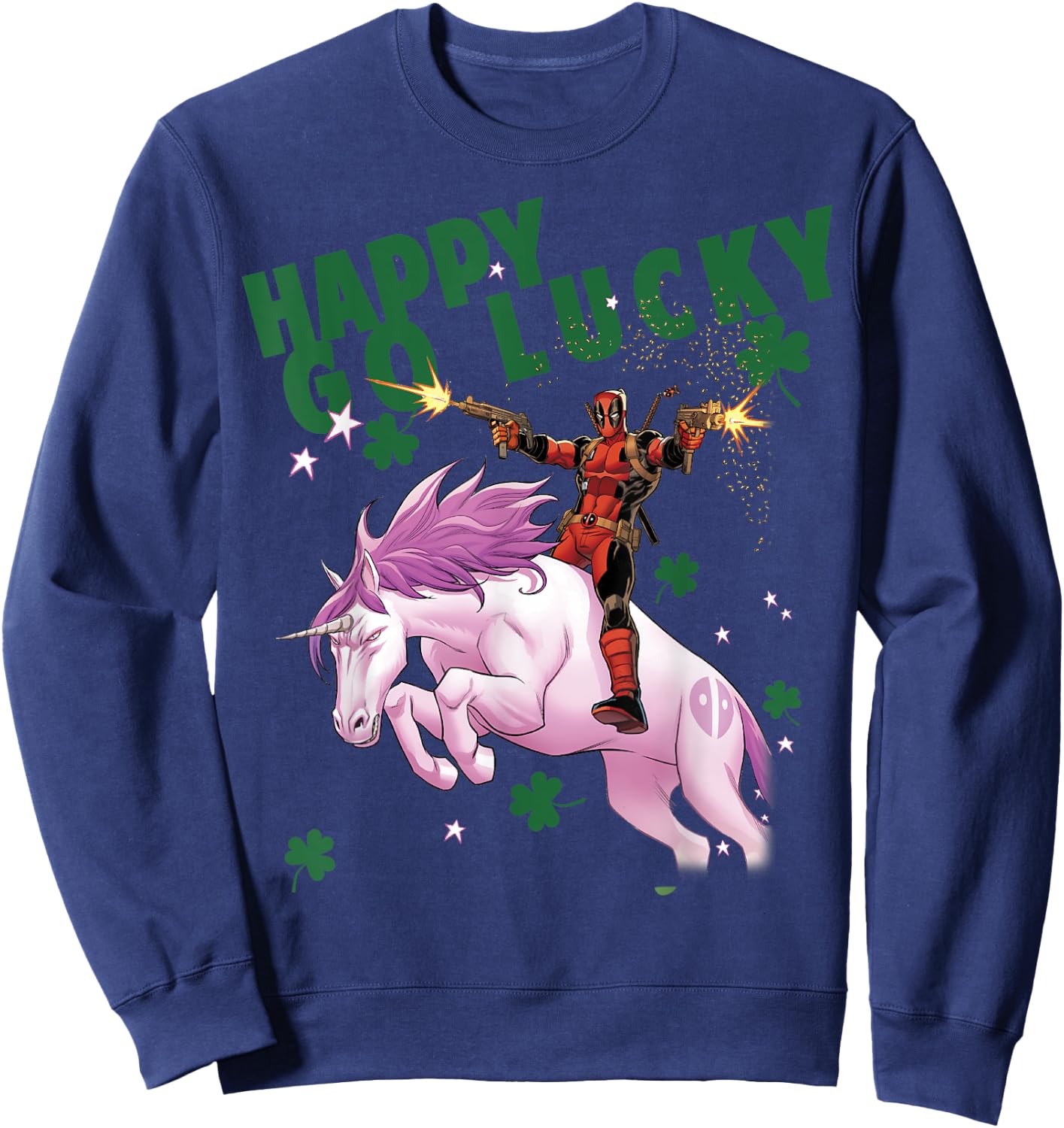 Marvel Deadpool Happy Go Lucky Magical Unicorn Sweatshirt - Sweatshirt | Navy