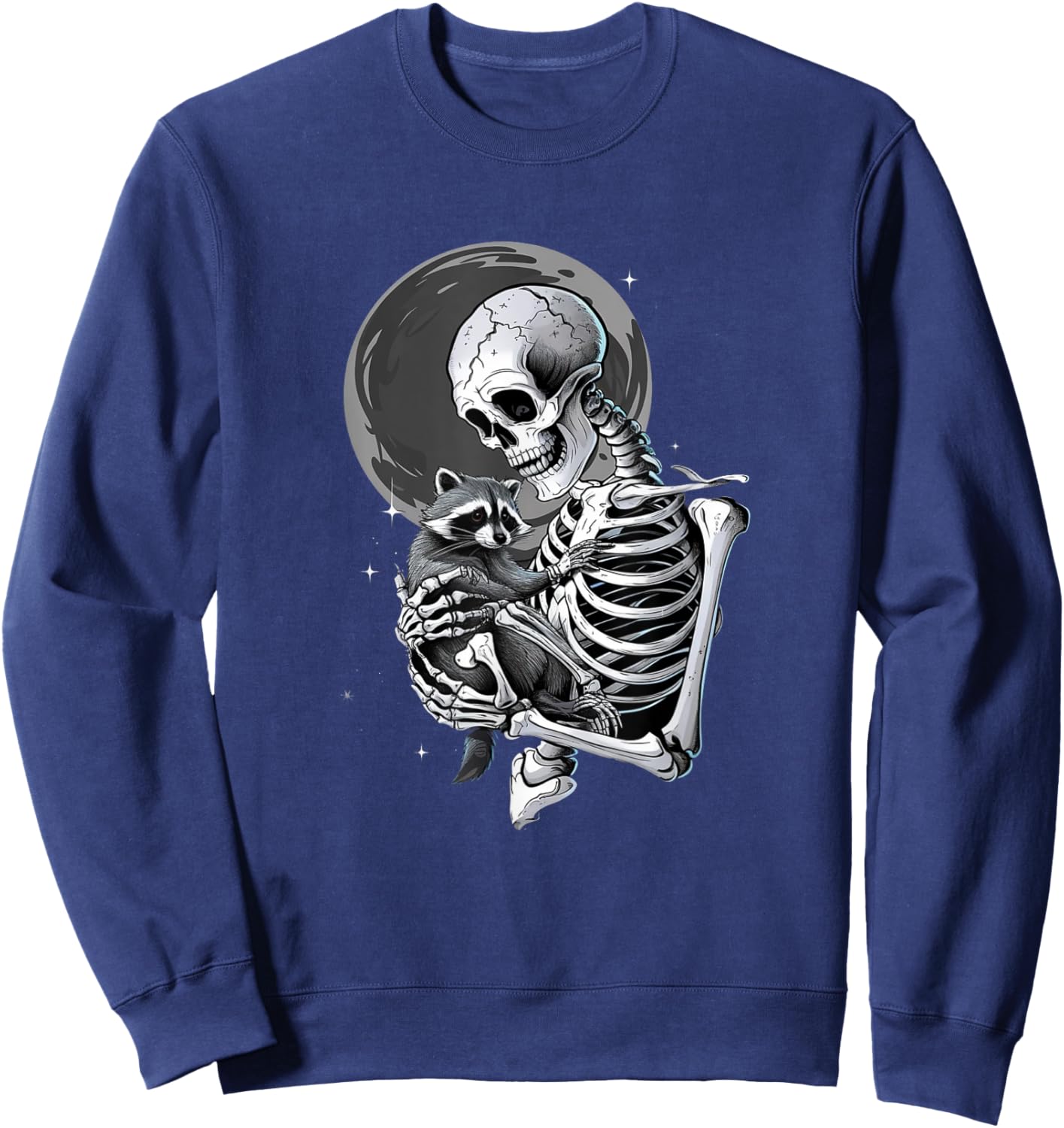 Raccoon Skull Cute Skeleton Halloween Men Women Kids Sweatshirt - Sweatshirt | Navy