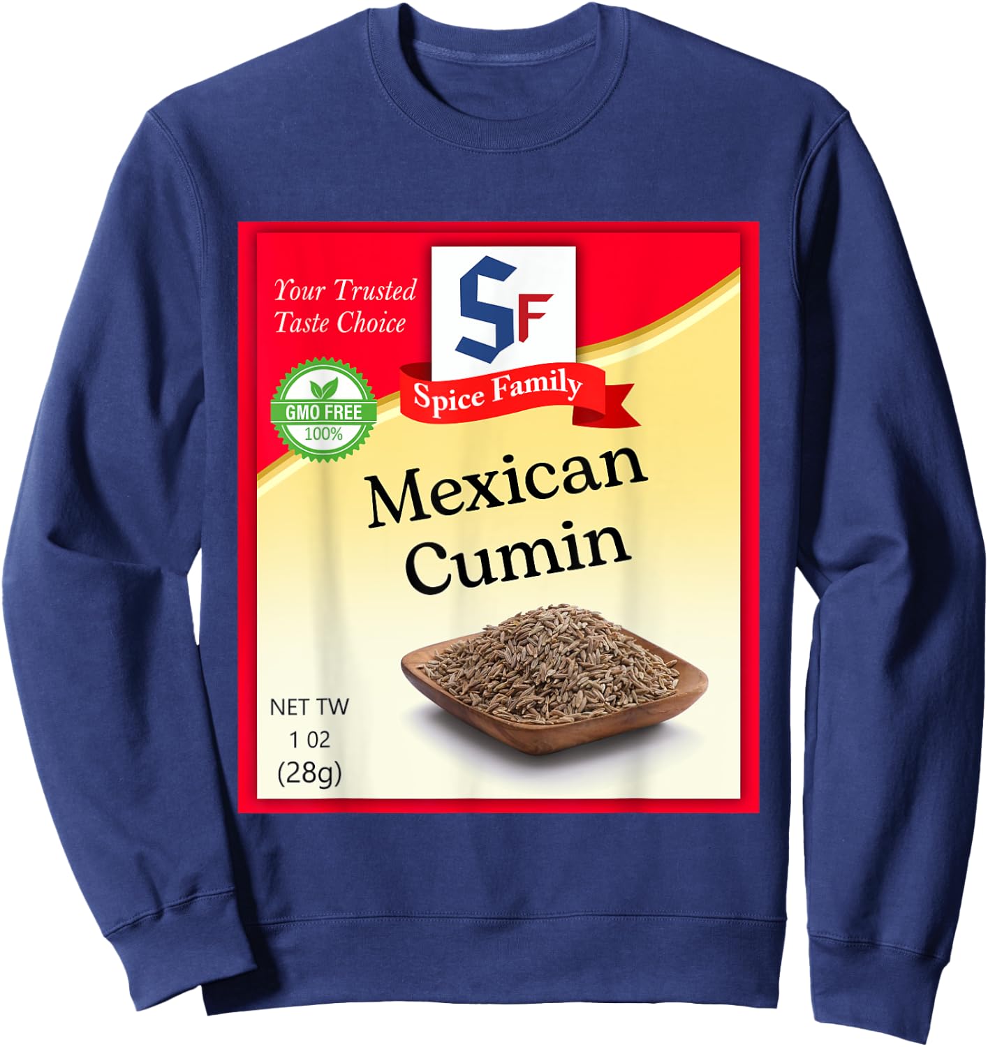 Mexican Cumin Condiment Costume Holiday Spice Costumes Sweatshirt - Sweatshirt | Navy