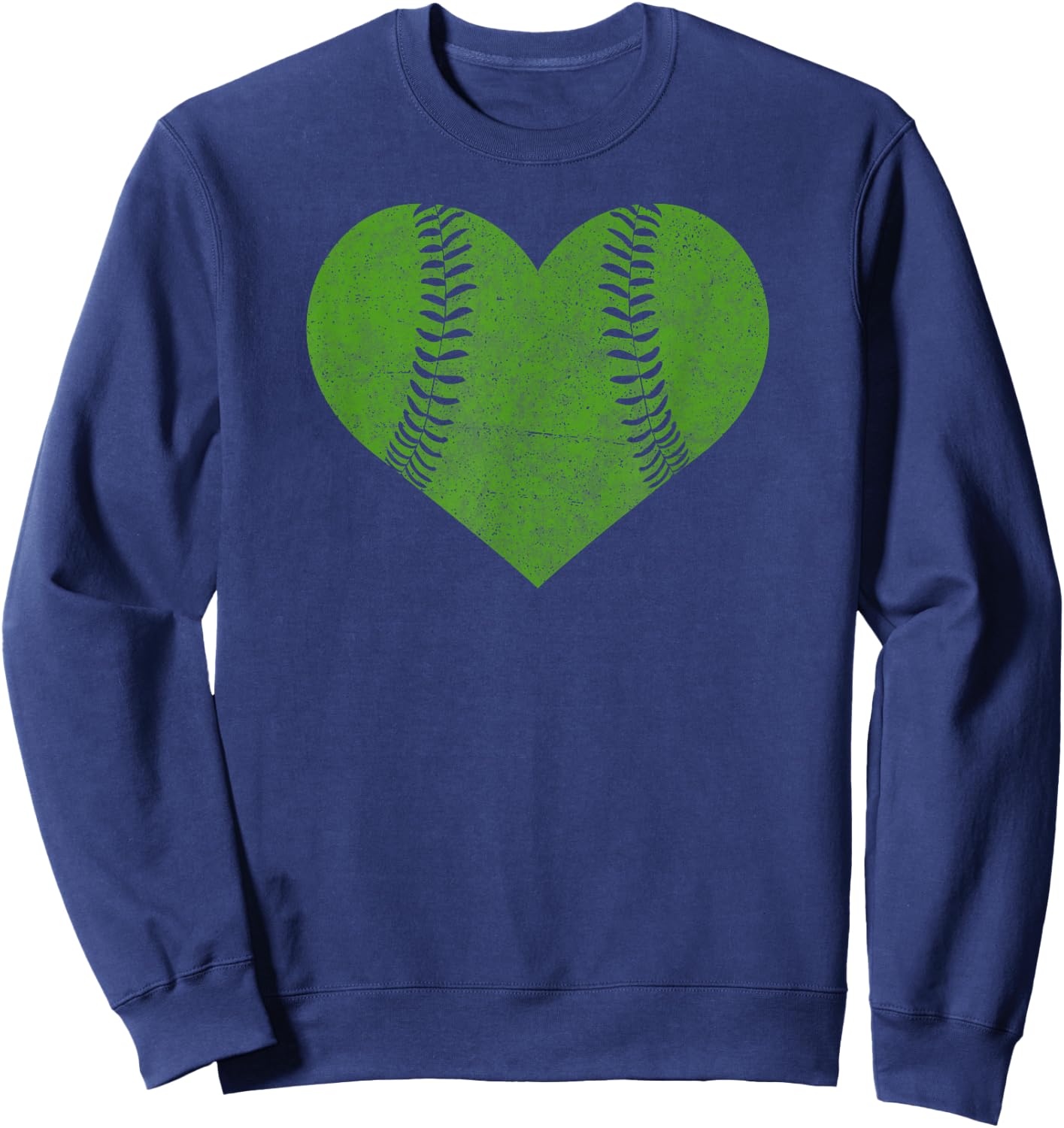 Baseball Heart Shirt Softball Mom Matching Team Gift Green Sweatshirt - Sweatshirt | Navy