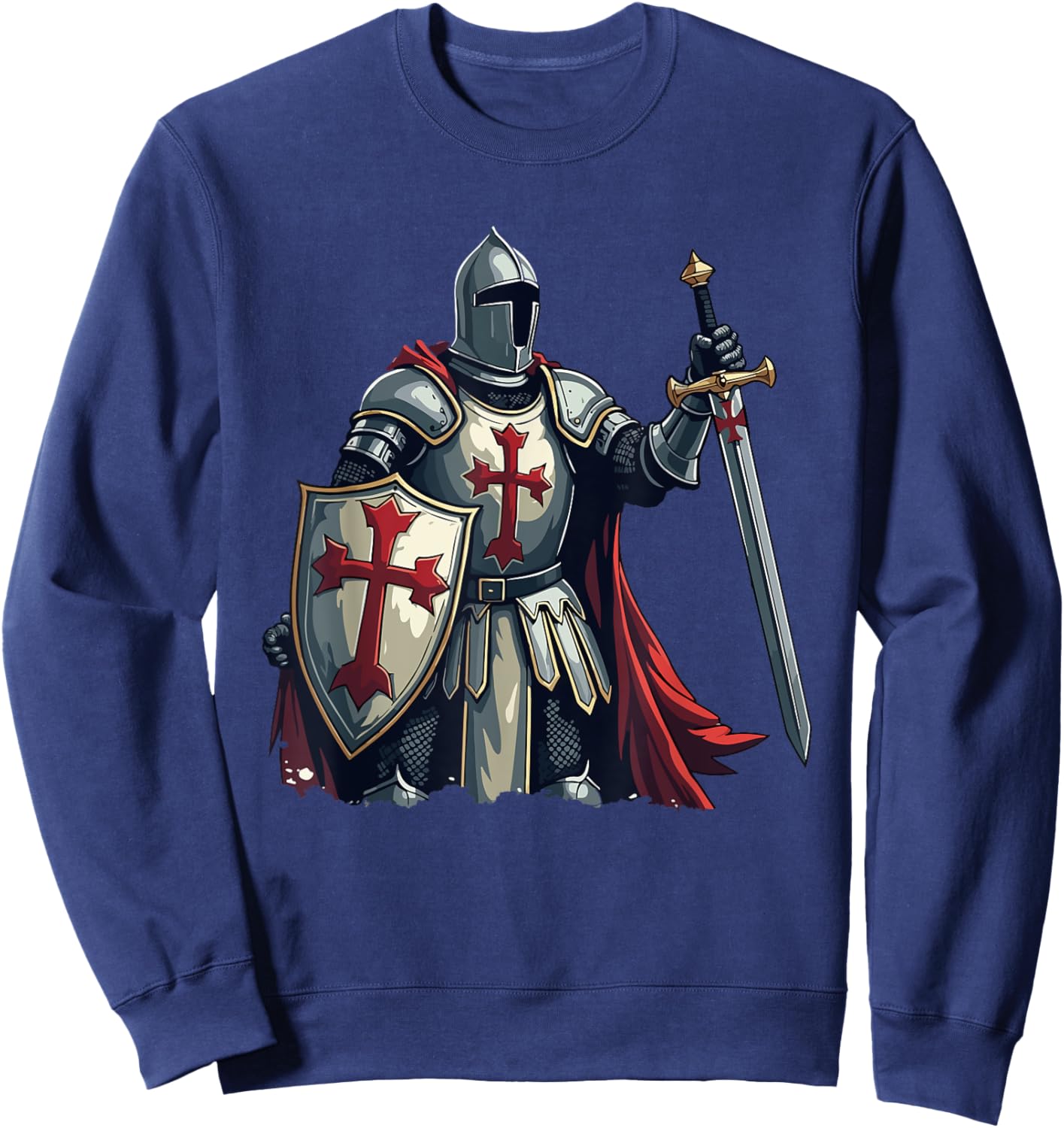 Templar Knight, Warrior & Crusader Sweatshirt - Sweatshirt | Navy